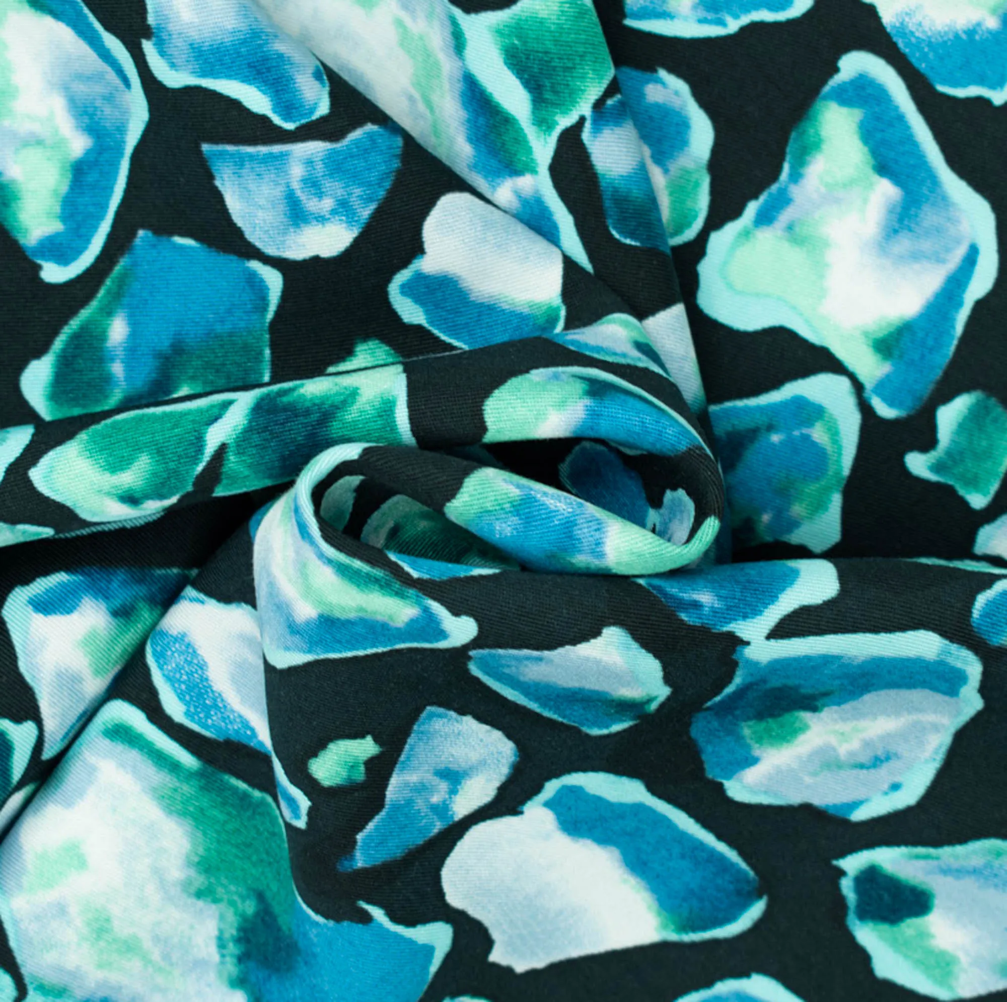 Viscose petrol met patroon