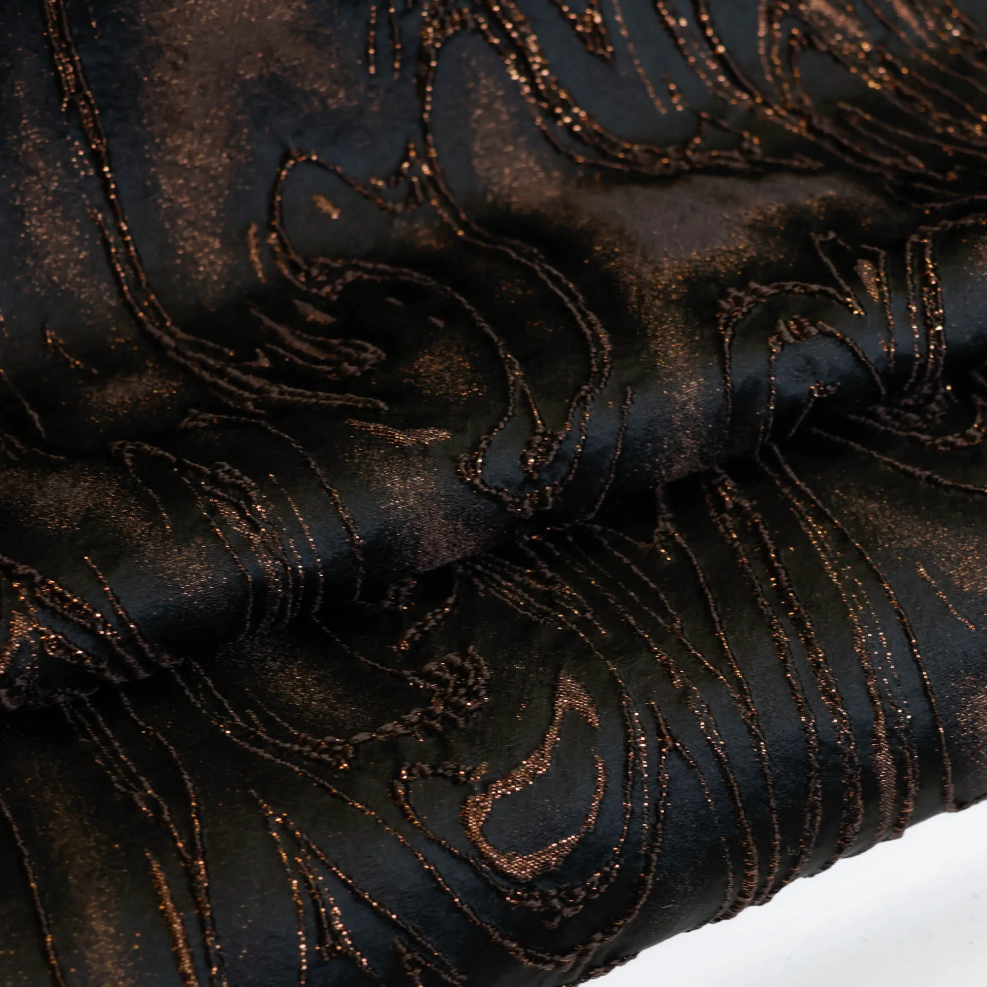 Jacquard polyester met glanzend reliëf patroon