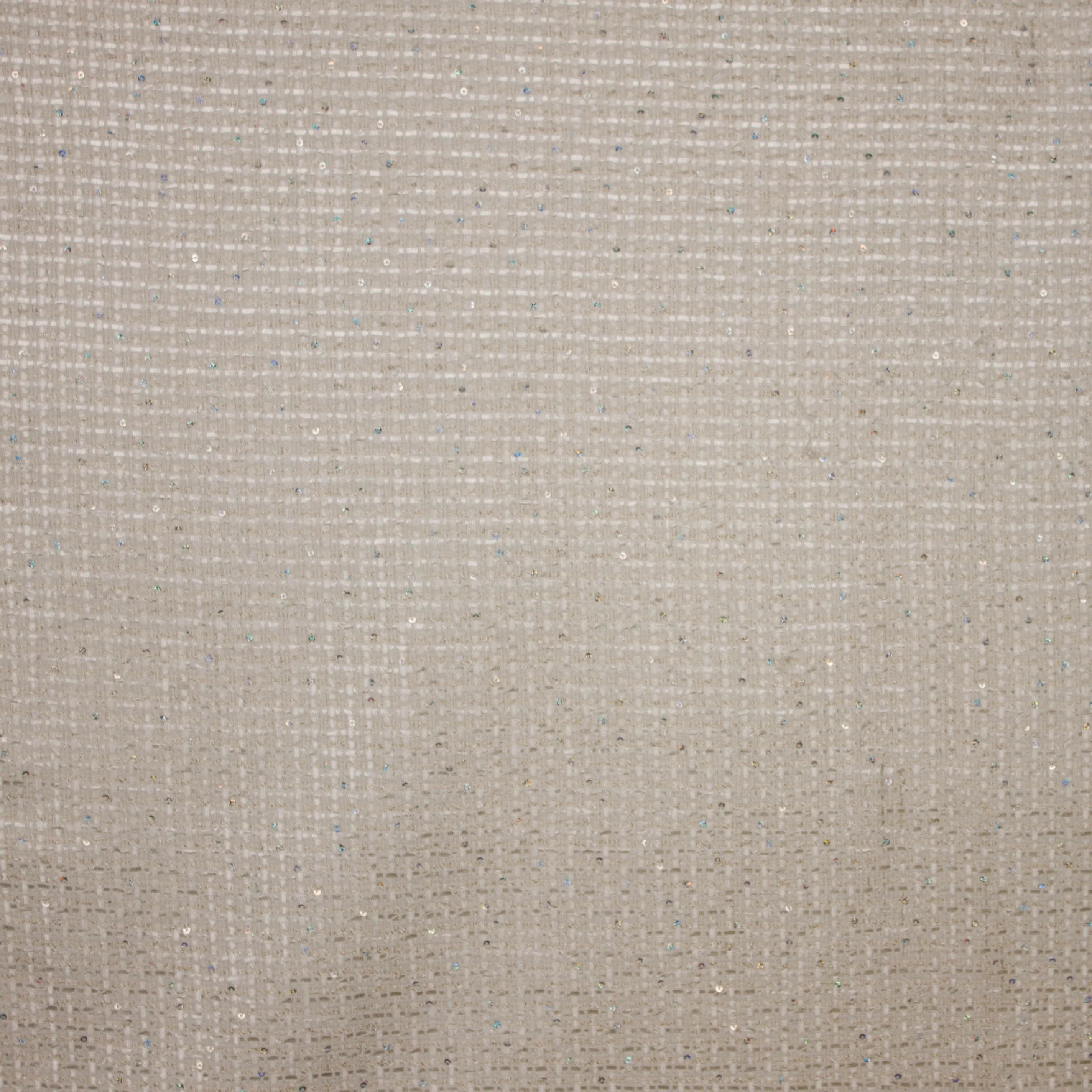 Witte Chanelstof met glitterpalletjes