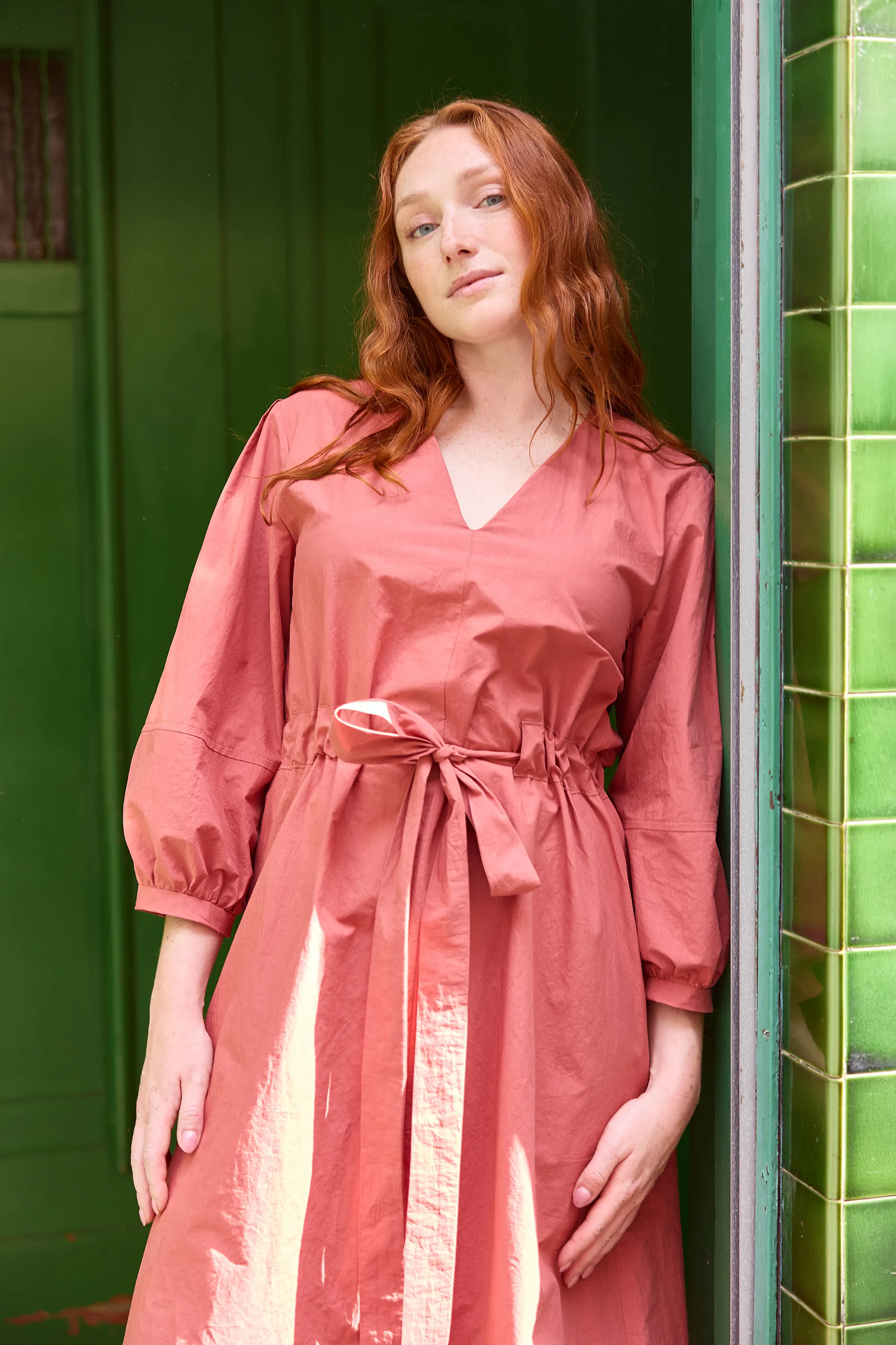 Katoen effen met papertouch roze - Atelier Jupe