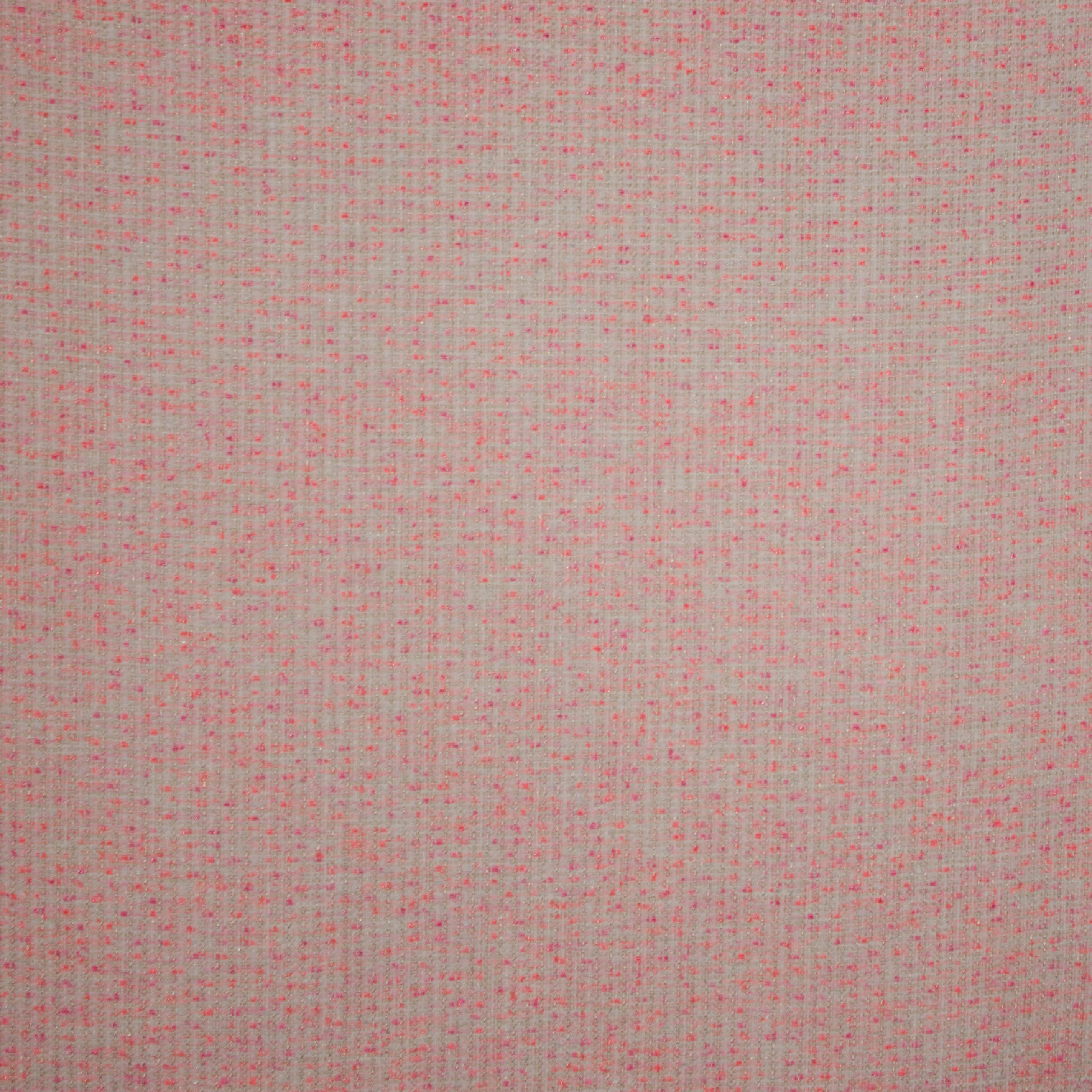 Chanelstof met fluo oranje en roze weving