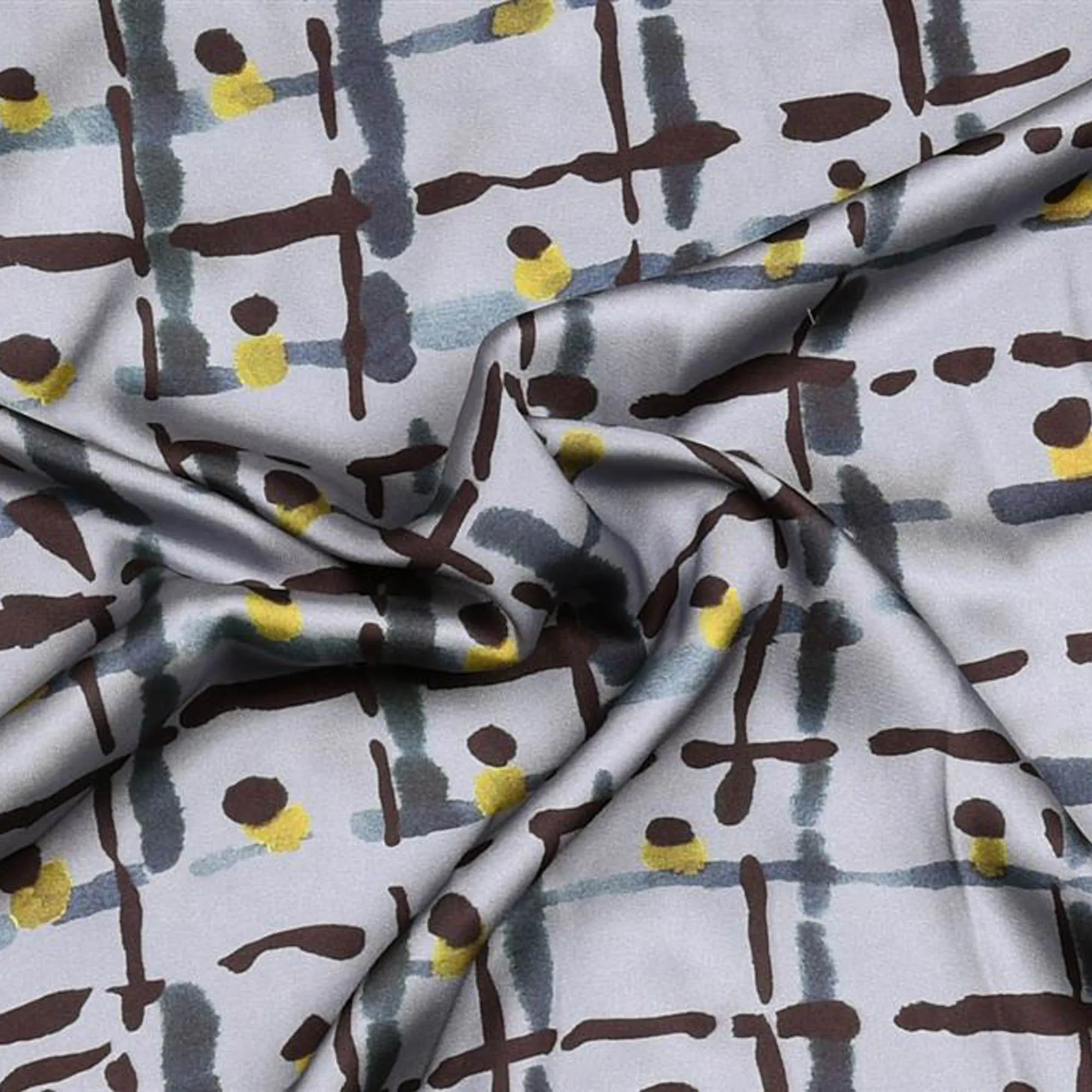 Polyester donker lila met abstract patroon
