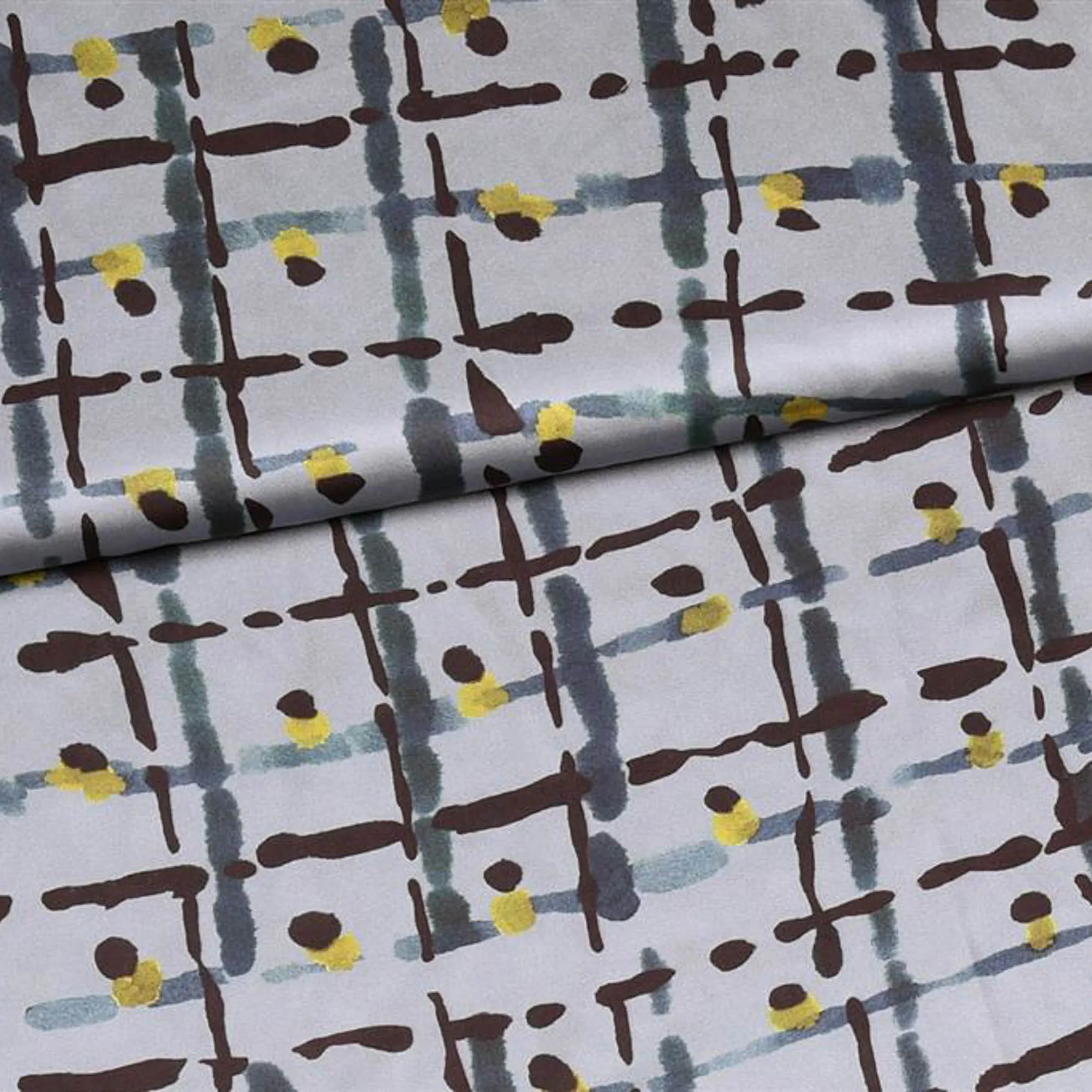 Polyester donker lila met abstract patroon