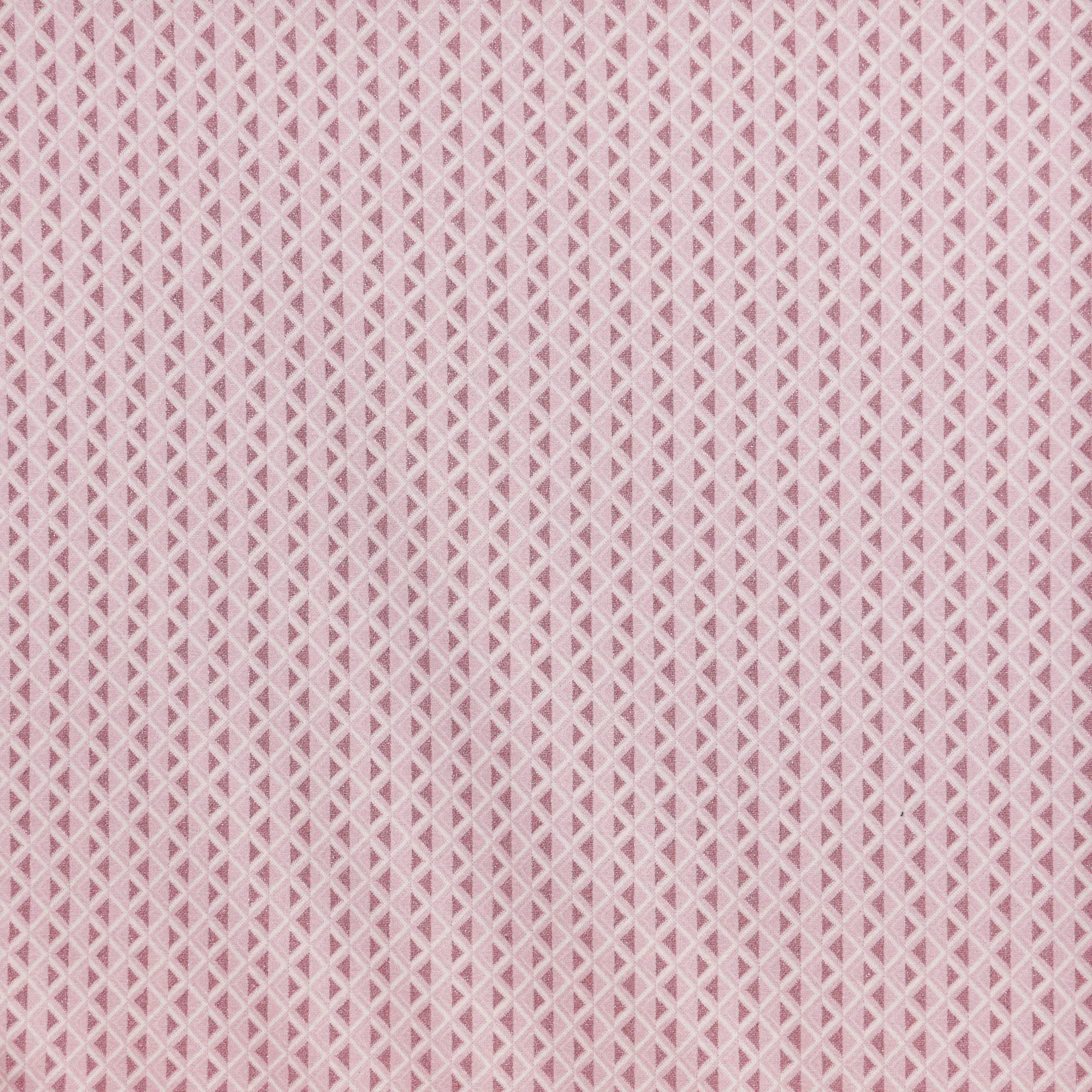 Jacquard tricot roze met driehoek patroon en lichte glinstering