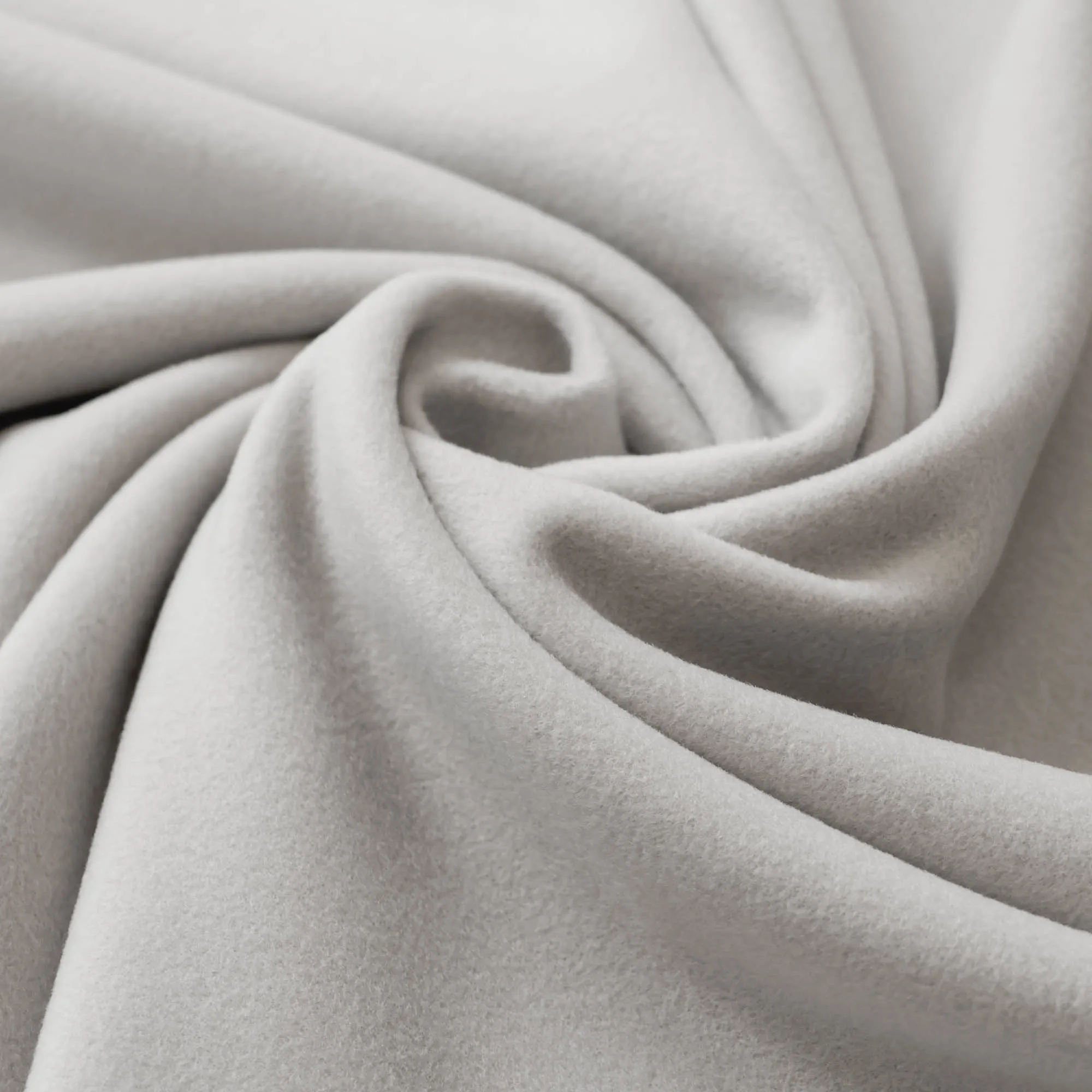 Wol cashmere mantelstof in lichtgrijs- Lorré