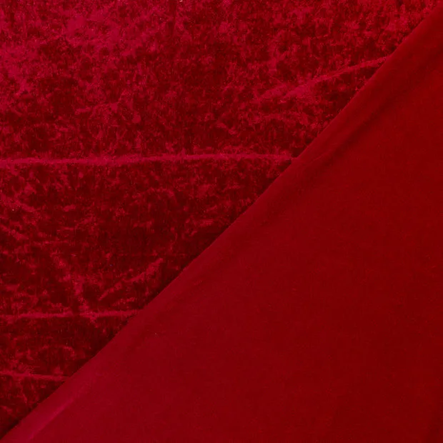 Panvelours uni donkerrood
