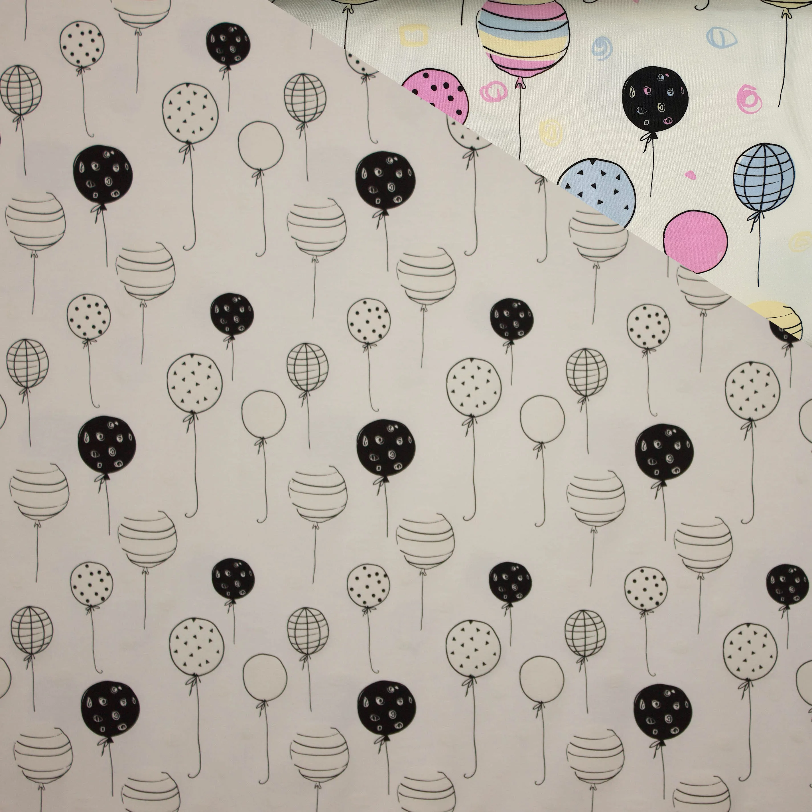 Kleur veranderende tricot met ballonmotief