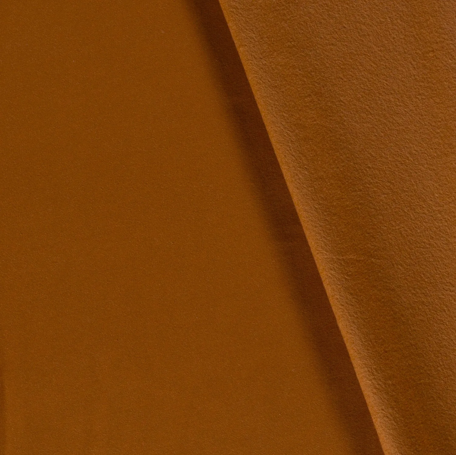 Jogging stof brushed effen karamel