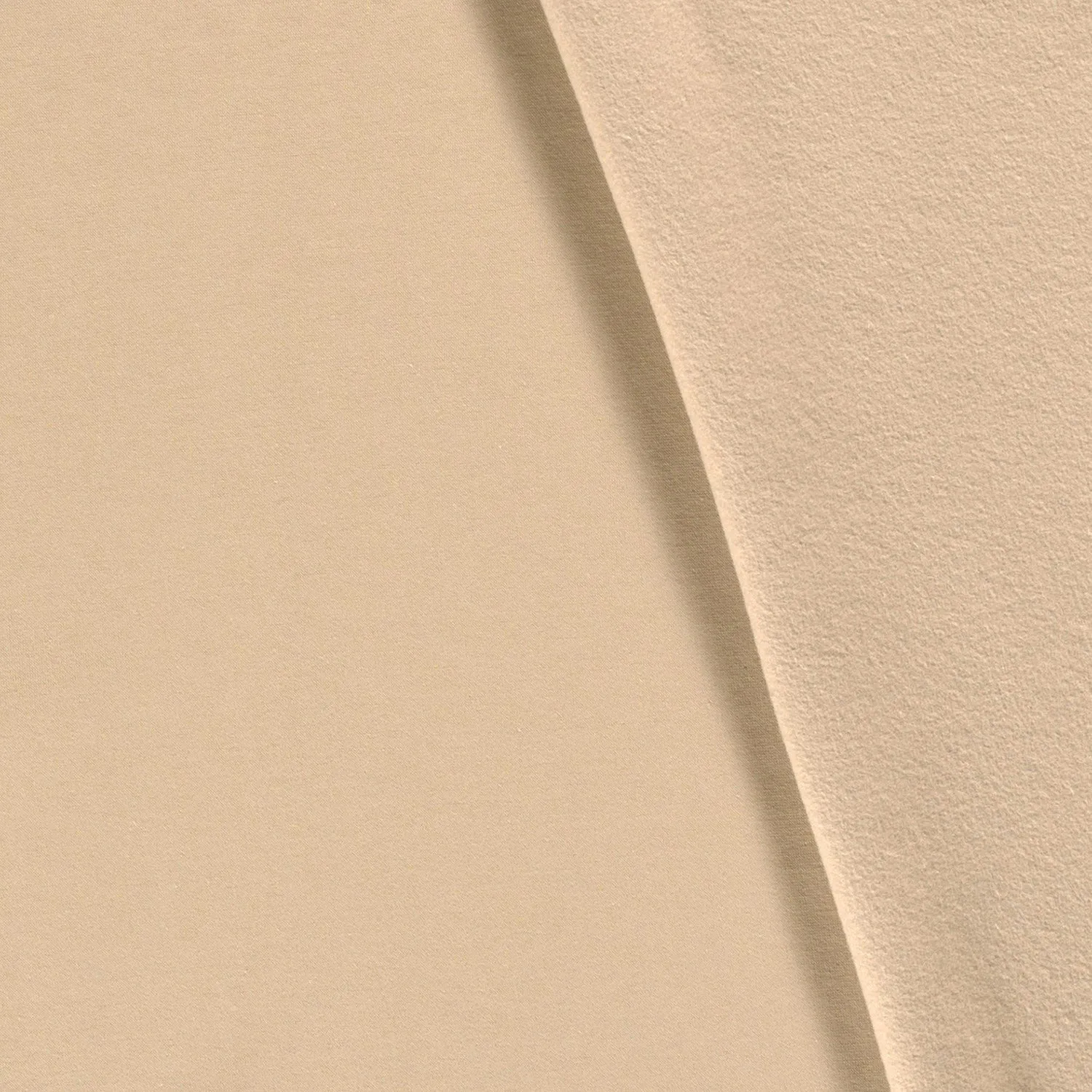 Jogging stof brushed effen beige