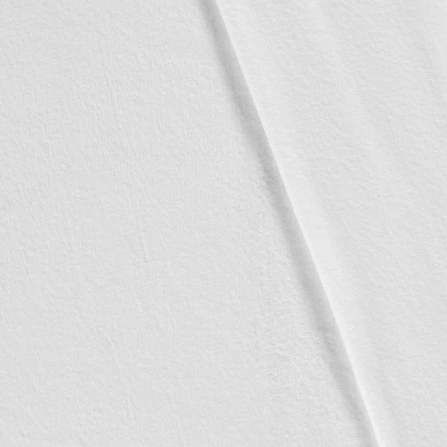 Polar fleece stof brushed effen optisch wit
