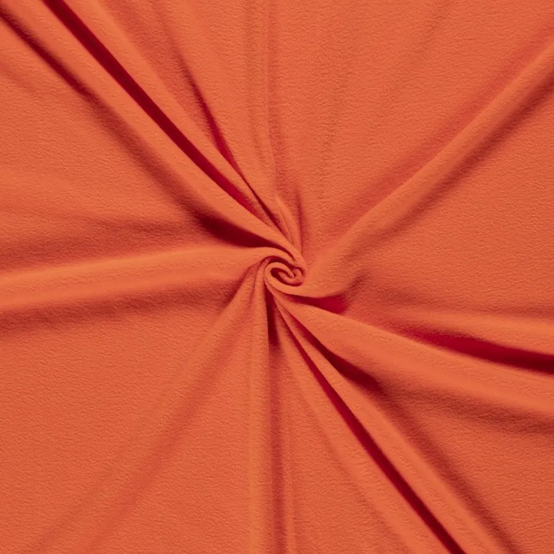 Polar fleece stof brushed effen oranje