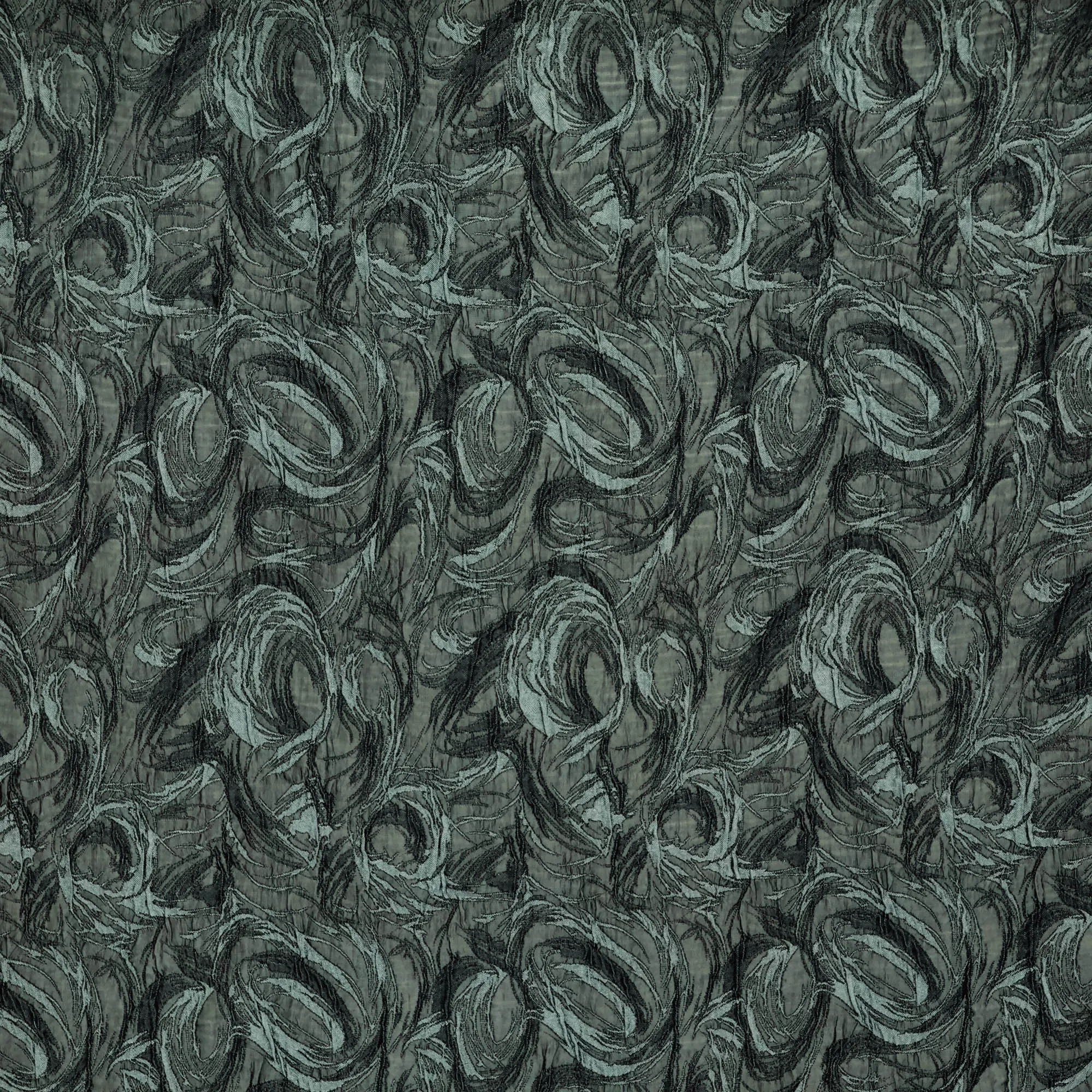 Jacquard glinsterend dubbelzijdig blauwgrijs met krullen