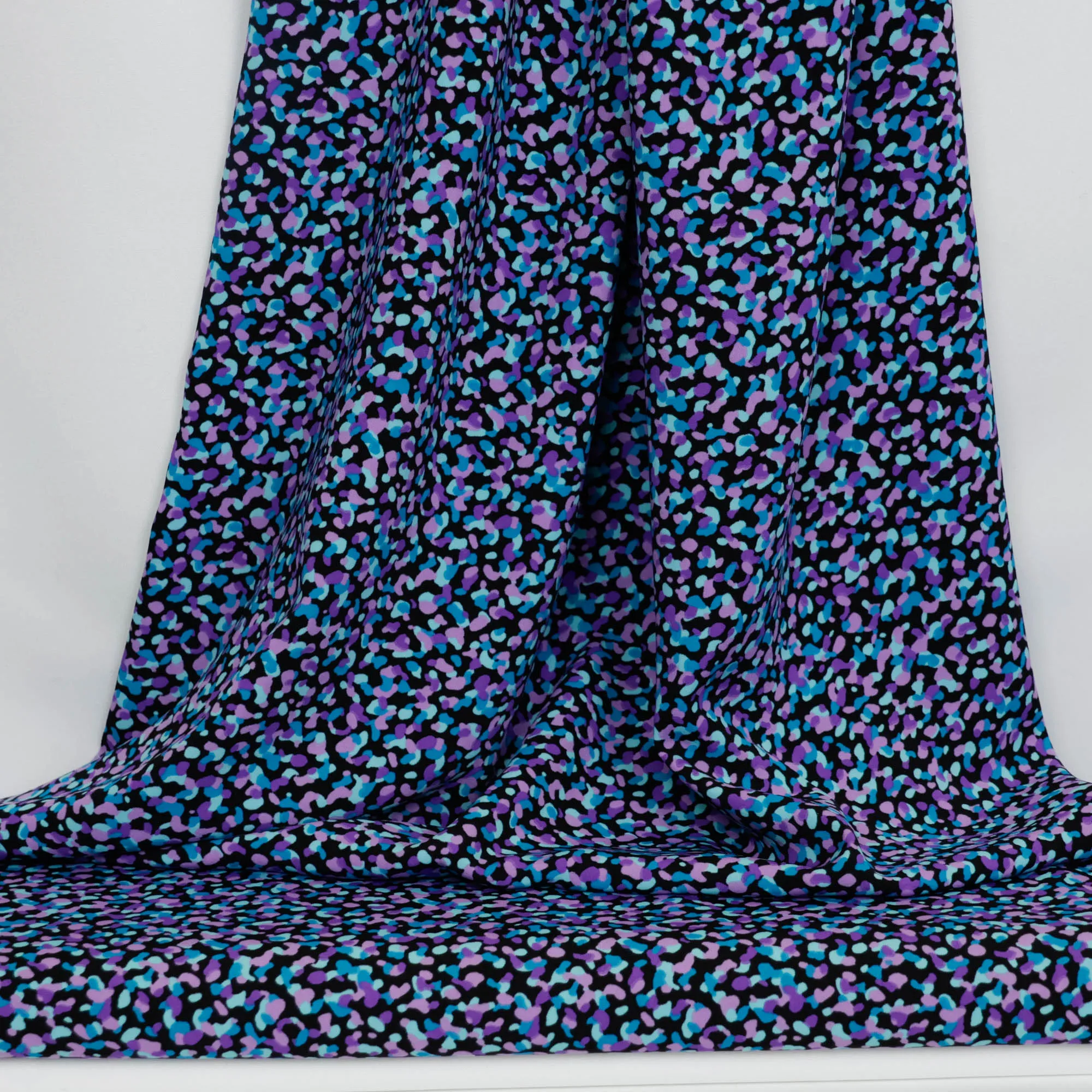 Micro fiber polyester met blauw en paarse print