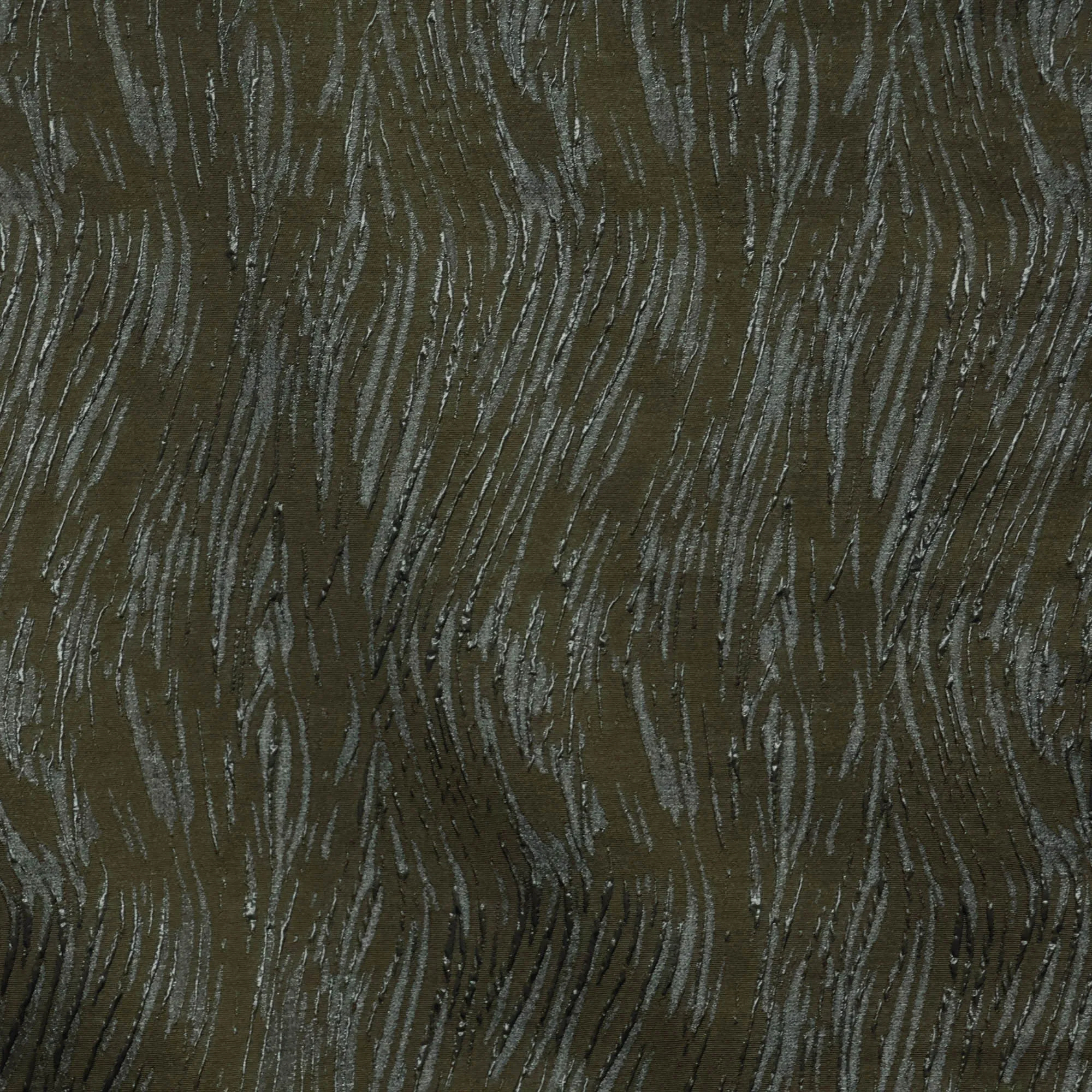 Jacquard groen met reliëf glinsterende strepen