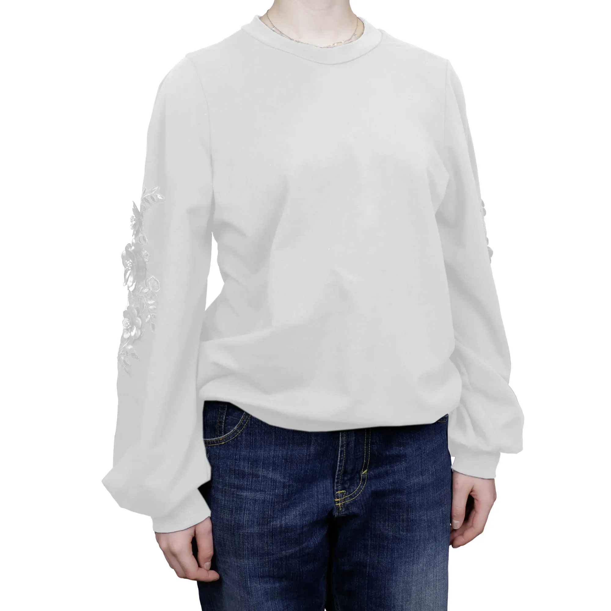 Pakket feestelijke sweater met bloemen - wit