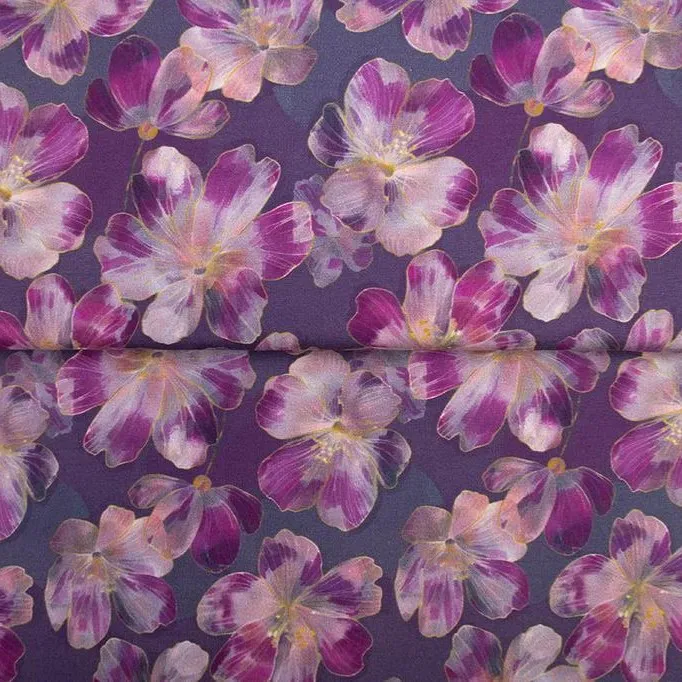 French terry print 'Daisy Bloom'