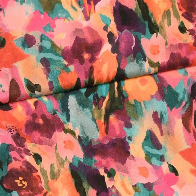 Viscose met kleurrijk patroon