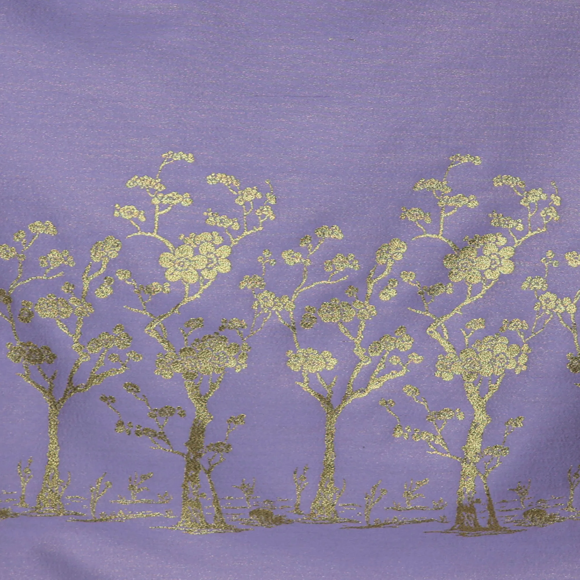 Paneel jacquard lila met glitter en gouden bomen - Lorré