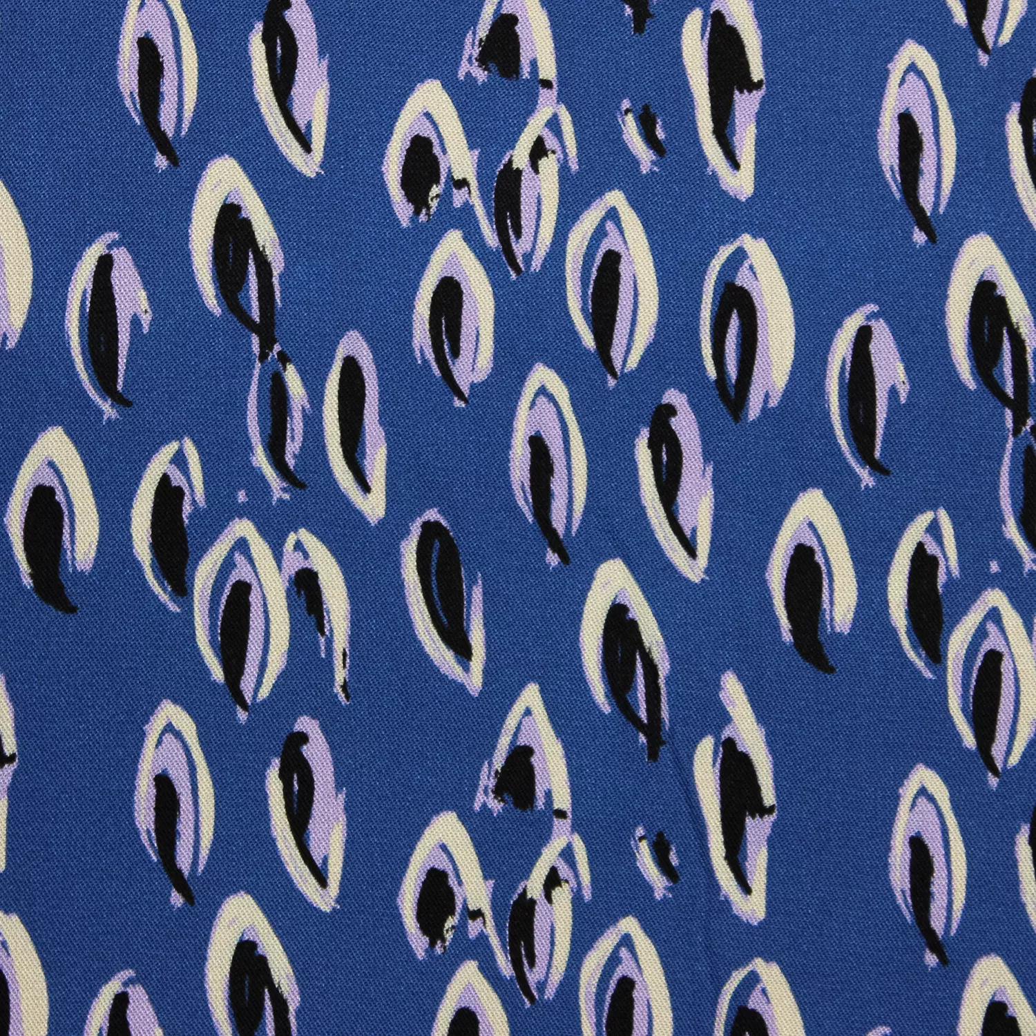 Viscose blauw met abstract motief