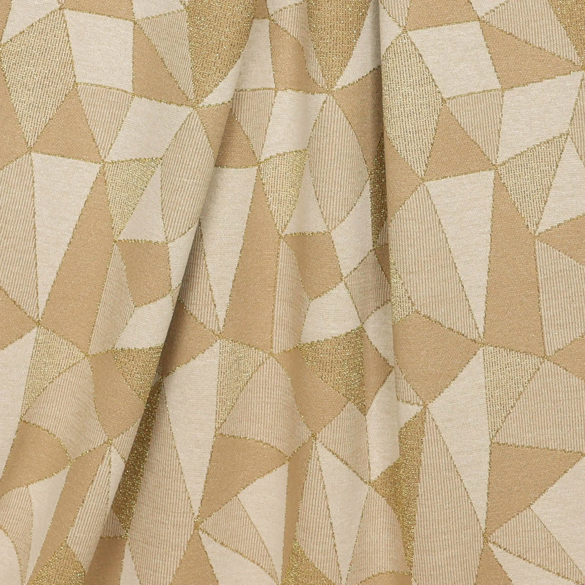 Licht breitje stretch beige met geometrisch patroon - A La Ville