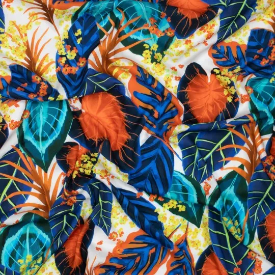 Viscose met kleurrijke tropische planten