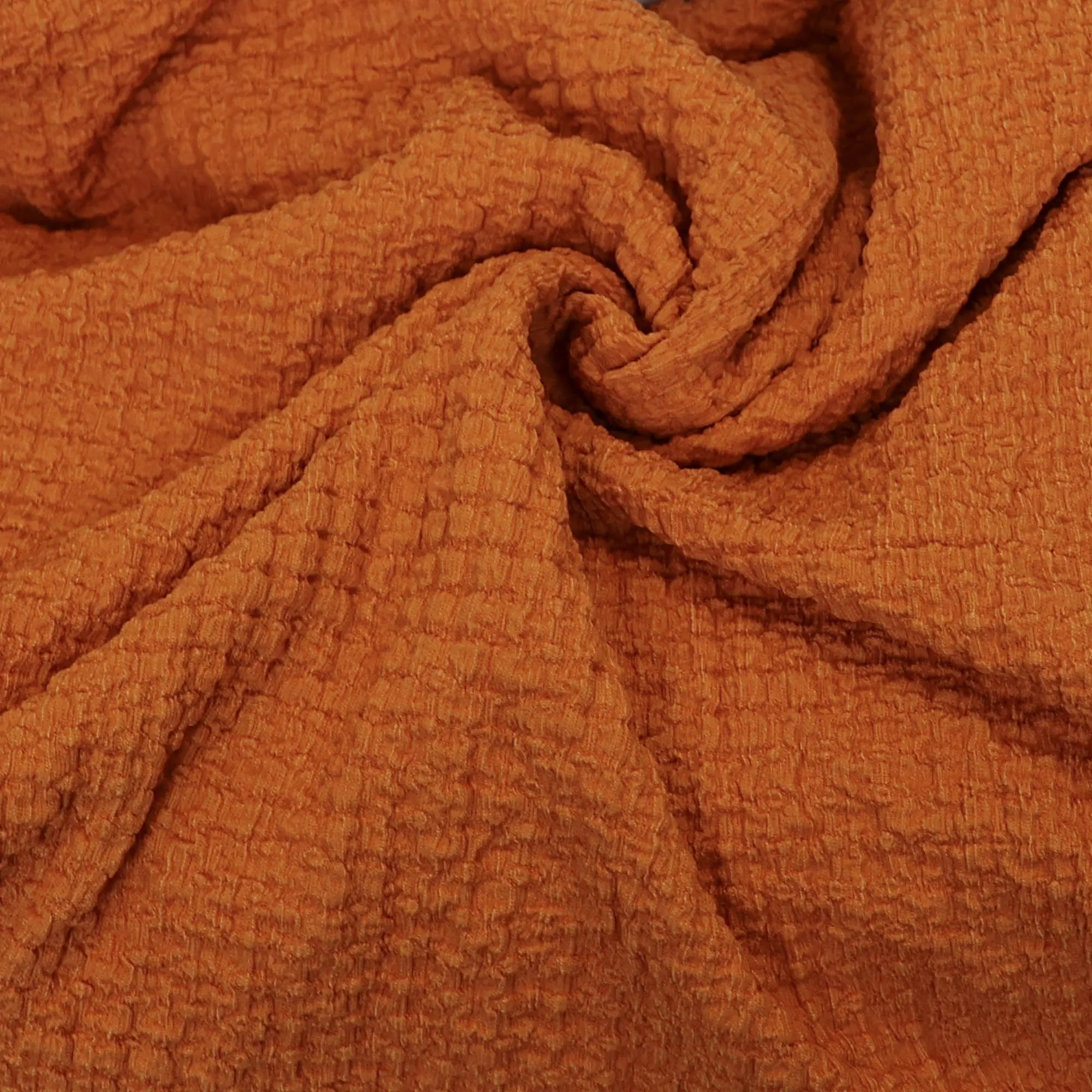 Seersucker effen oranje