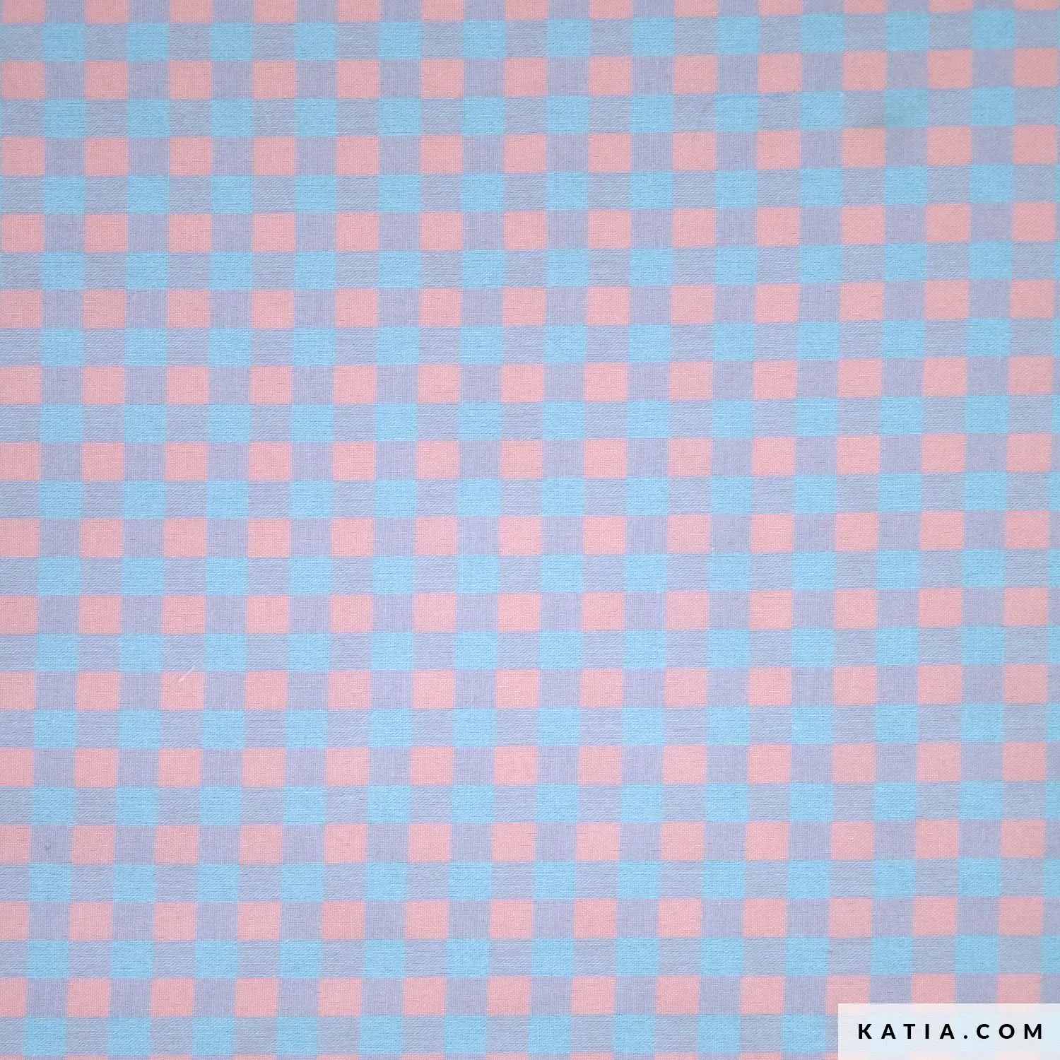 Ruitjesstof roze en blauw - Katia