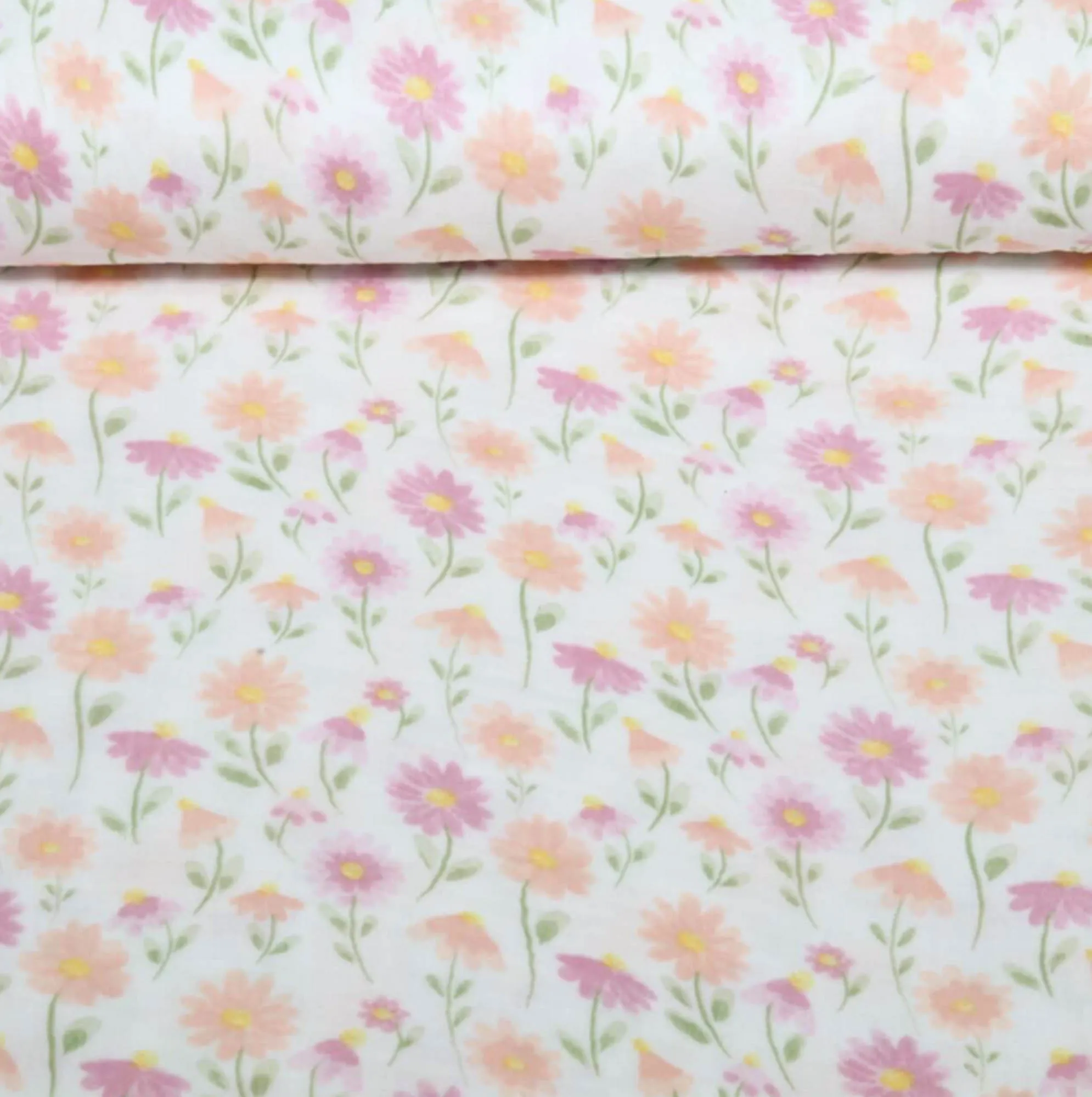 Mousseline wit met bloemen  - Qjutie & the Qjutest