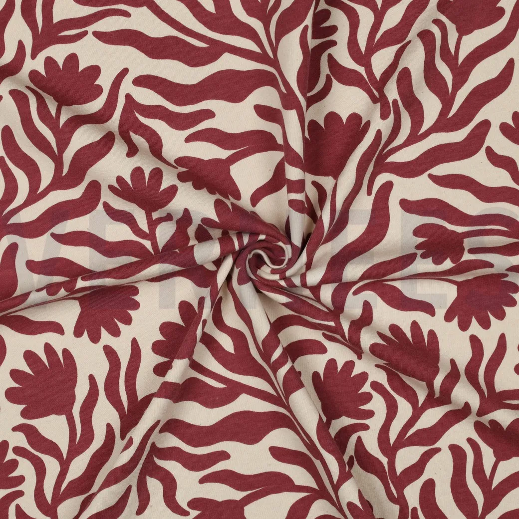 Sweater ecru met bordeaux bloemen - Poppy