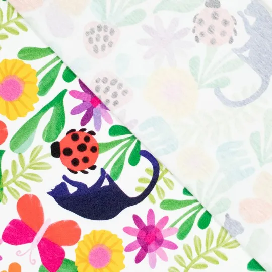 Tricot wit met tuintaferelen - Korina + Kind