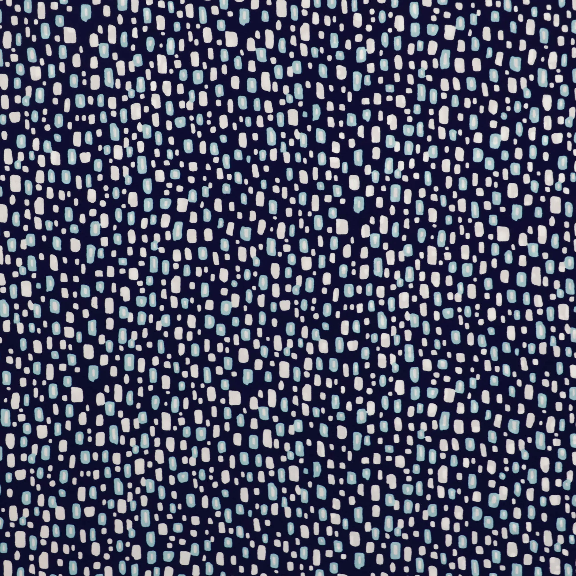 Crêpe polyester donkerblauw met abstract patroon