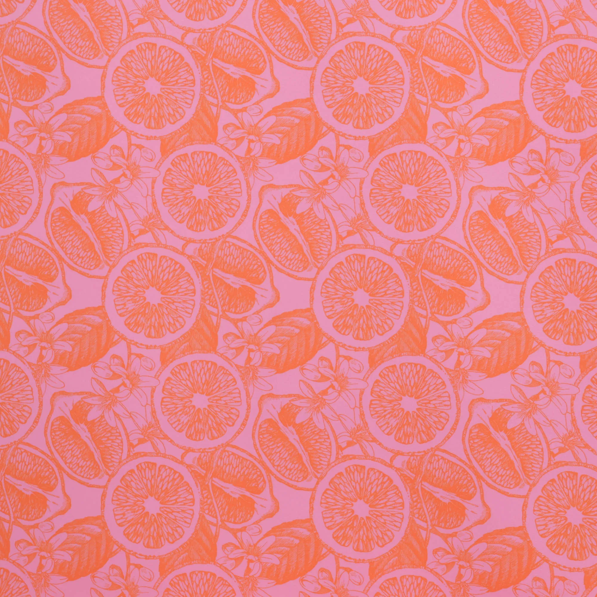 Polyester stretch roze met appelsienen