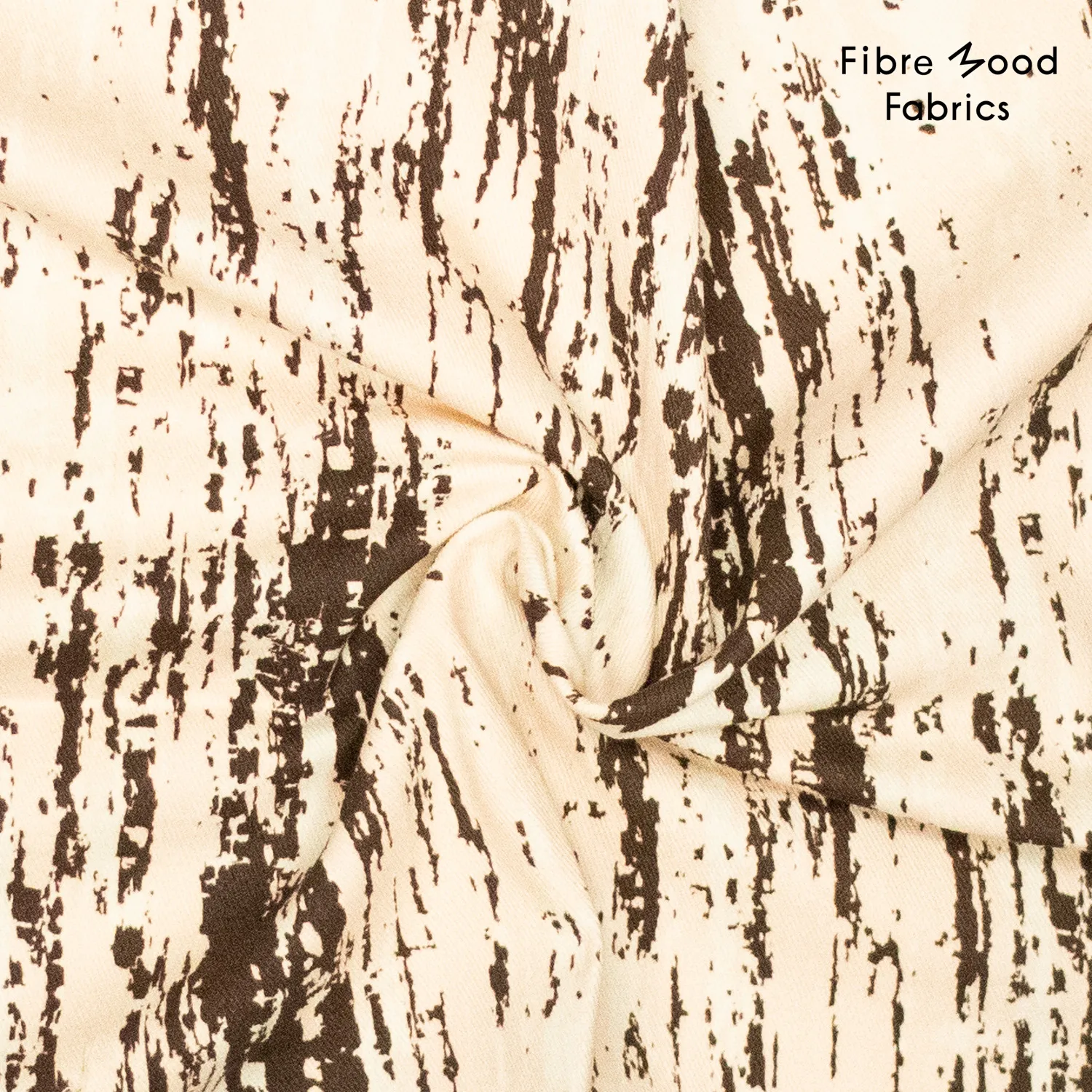 Katoen twill beige met strepen - Fibre Mood