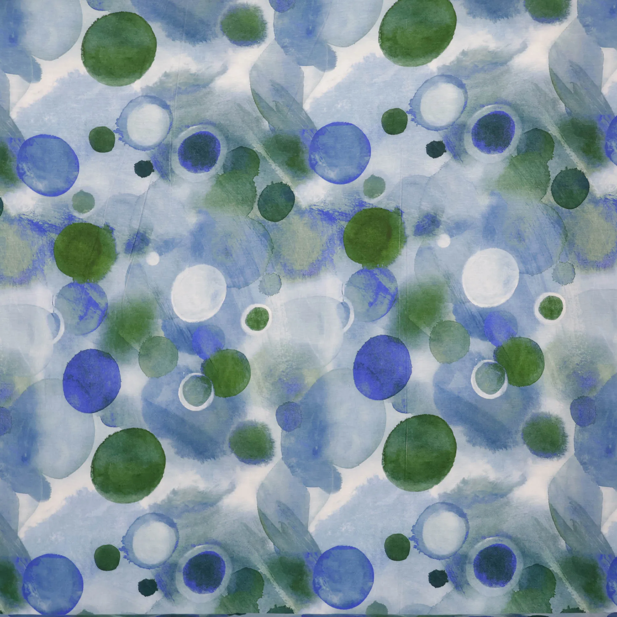 Lichte tricot met groen/blauwe bollen
