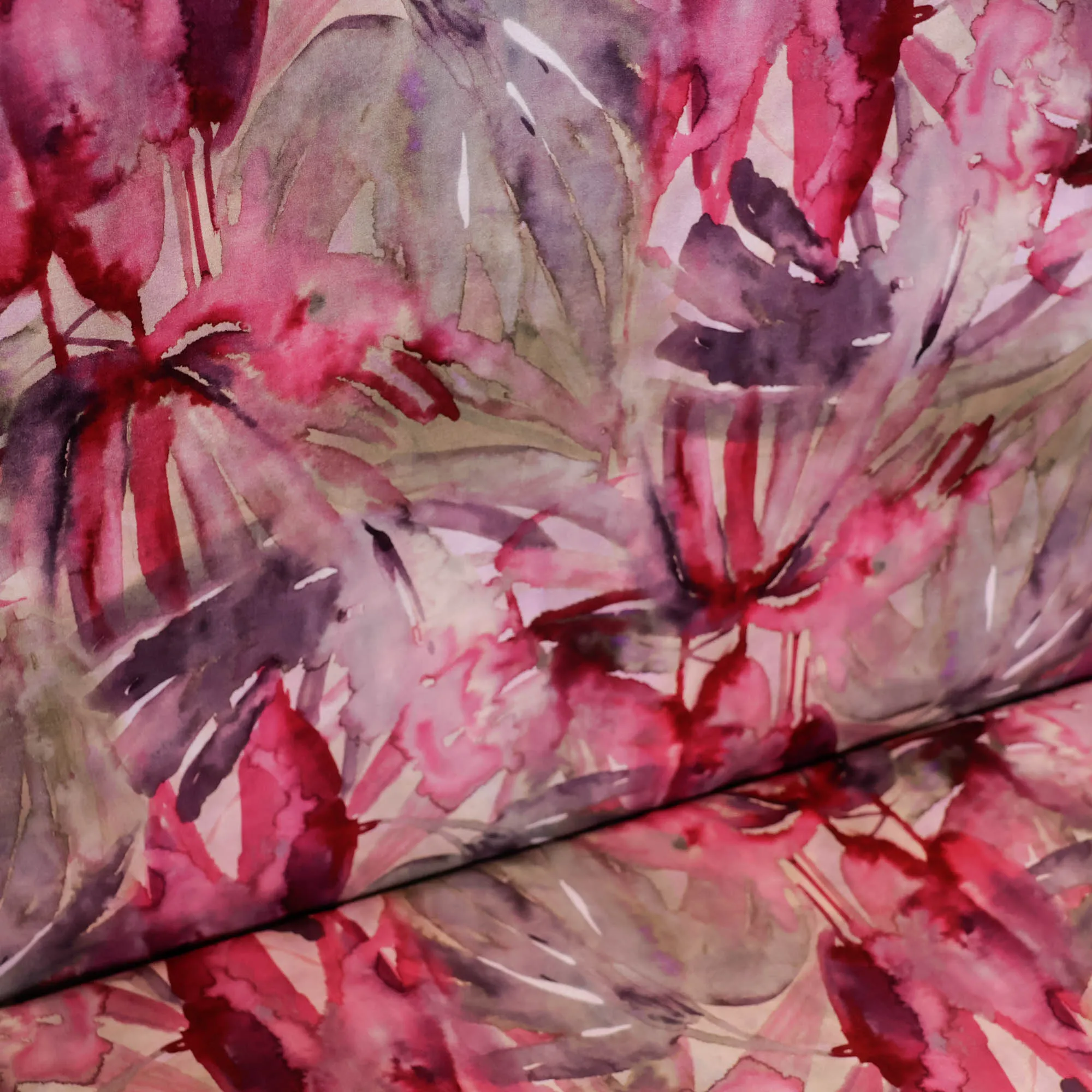 Zijde viscose roze patroon