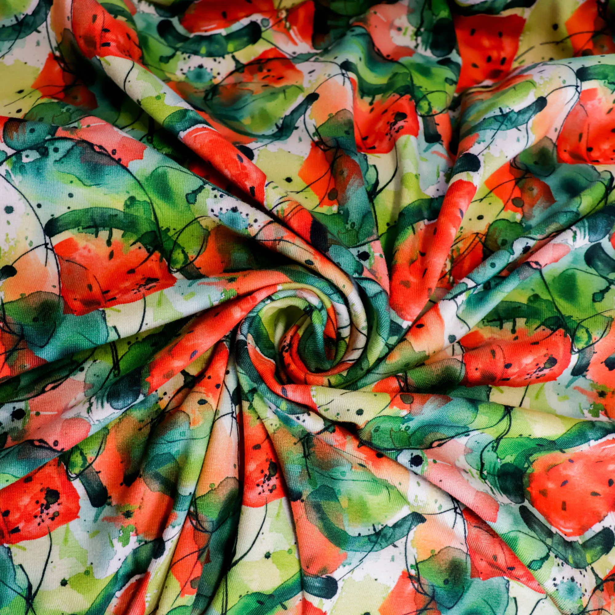 Tricot groen met water meloen