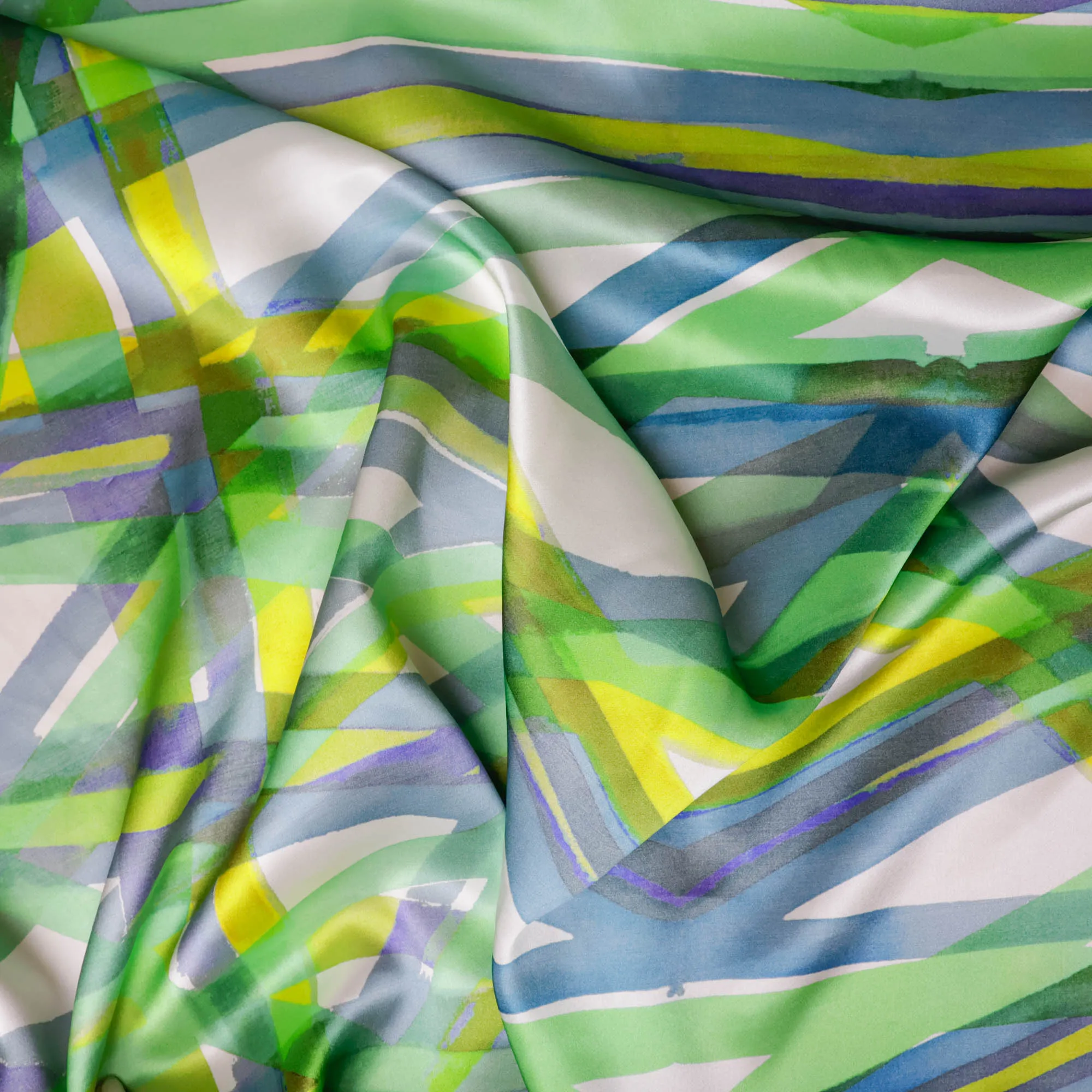 Satijn groen blauw  - Lorré