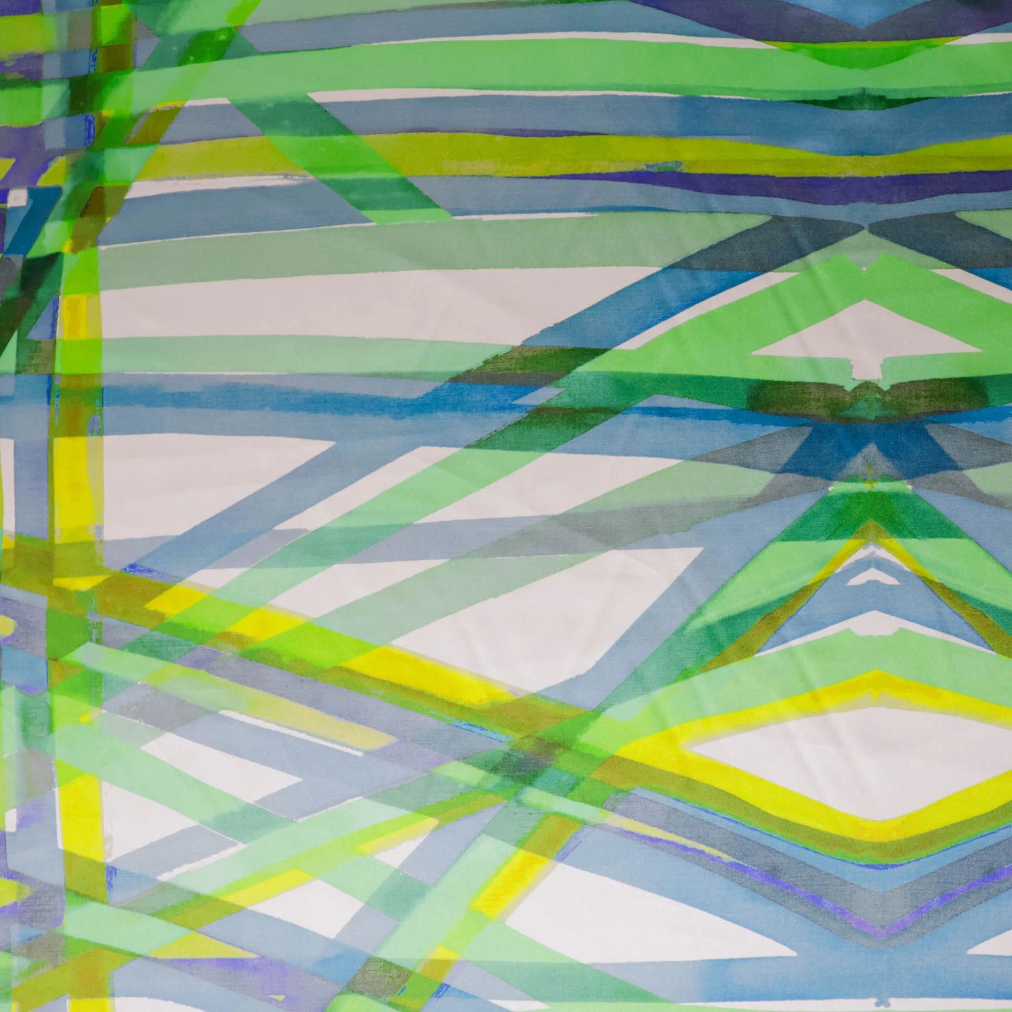 Satijn groen blauw  - Lorré