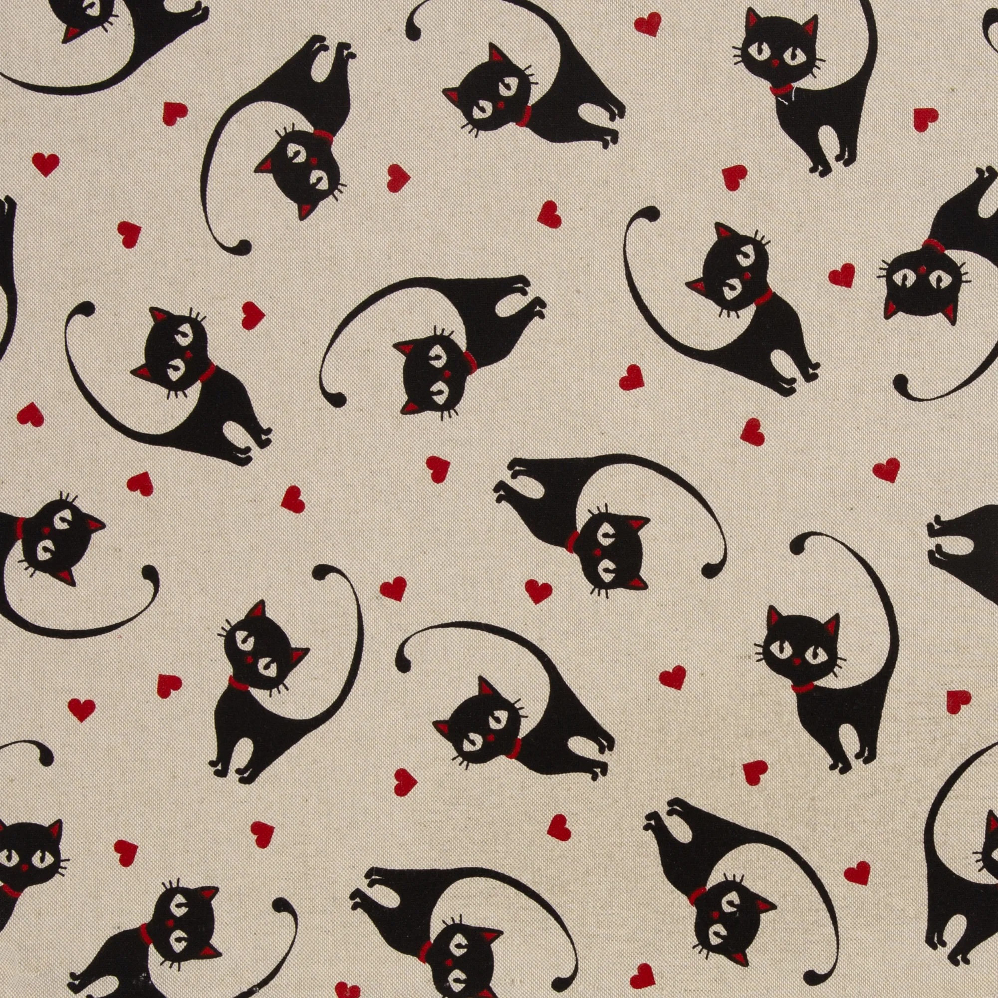 Canvas beige met katten 'Petra'