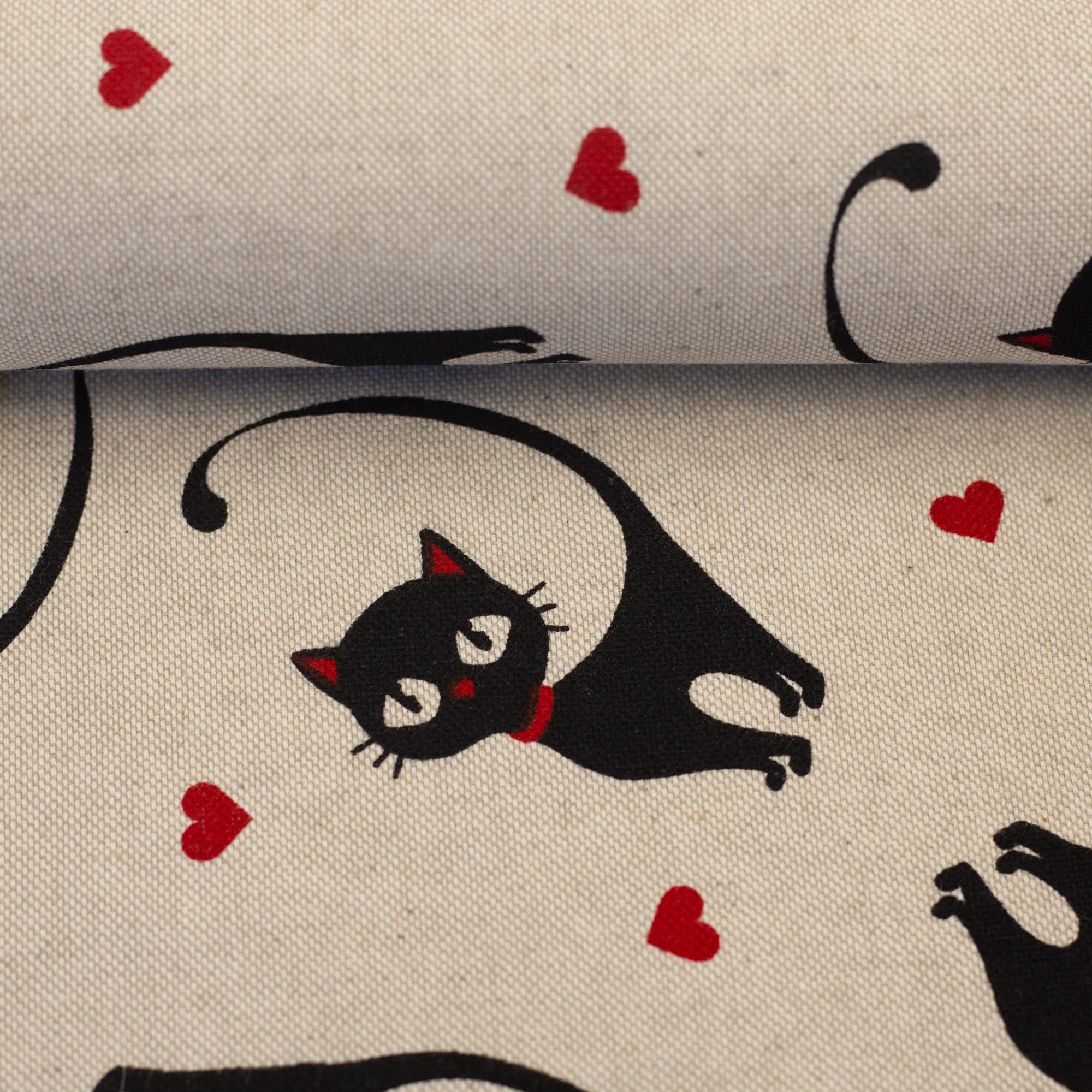 Canvas beige met katten 'Petra'