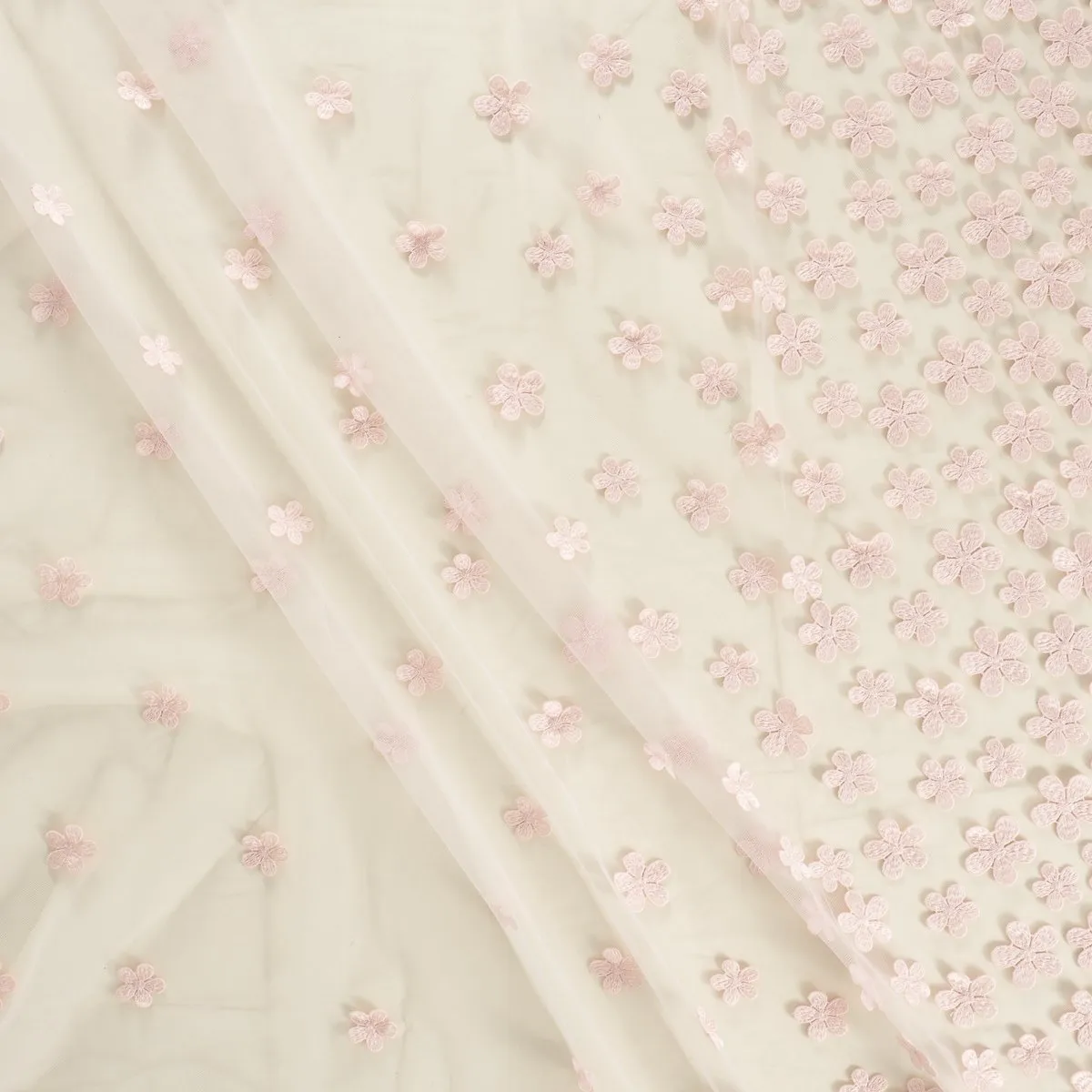 Tule broderie roos bloemen
