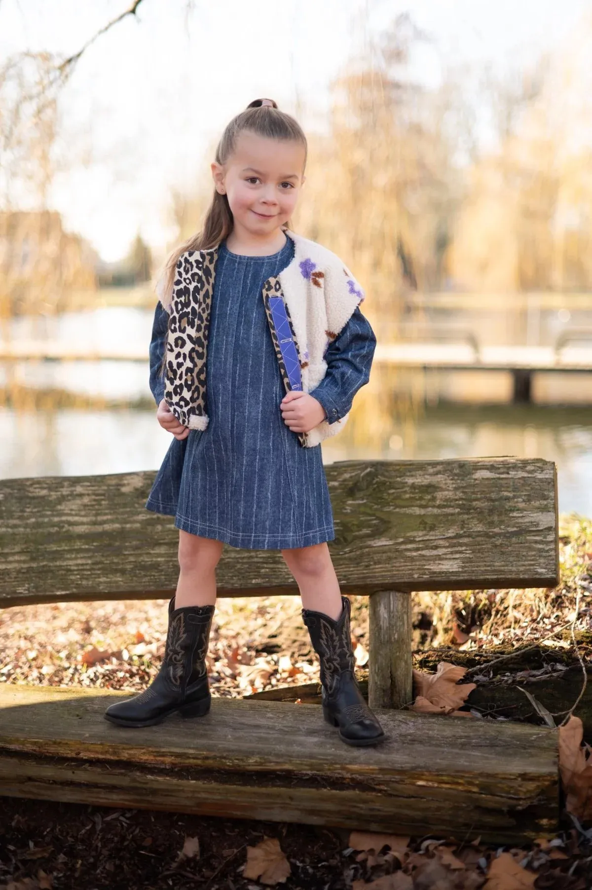 Denim donkerblauw met strepen