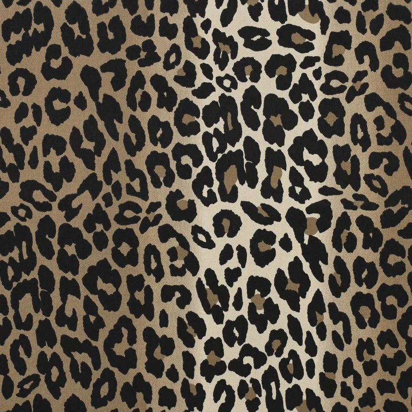 Katoen twill stretch met luipaardprint