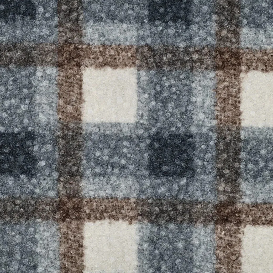 Boucle geruit grijs