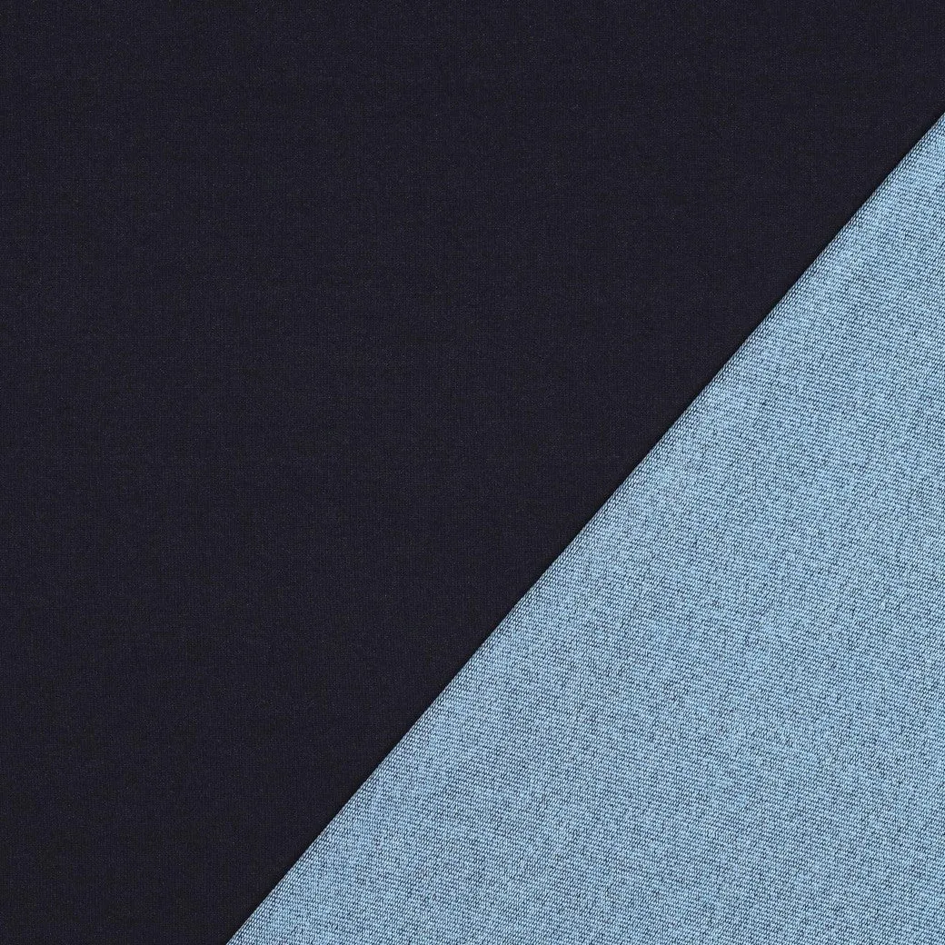 Denim french terry indigo blauw