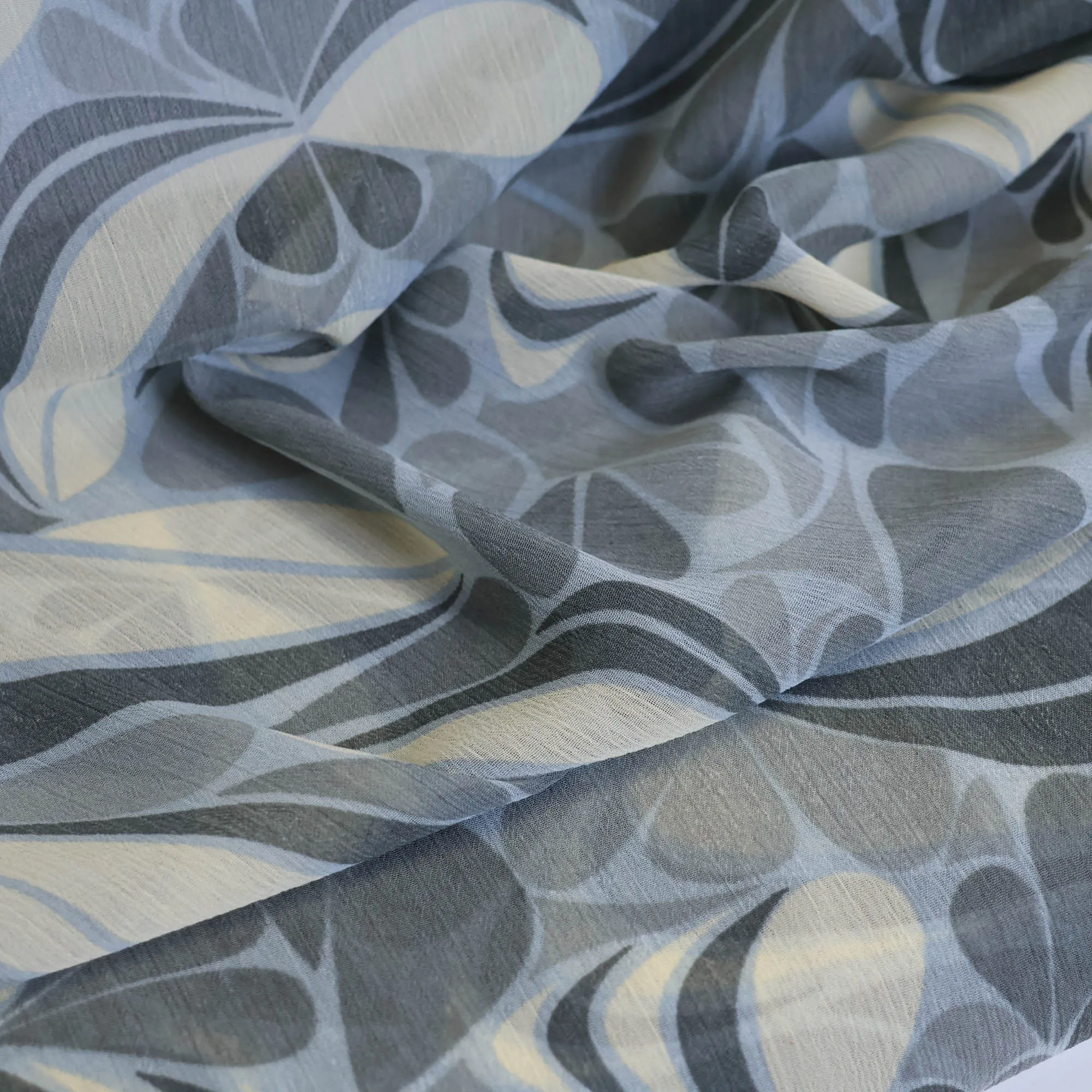 Voile grijs abstracte print