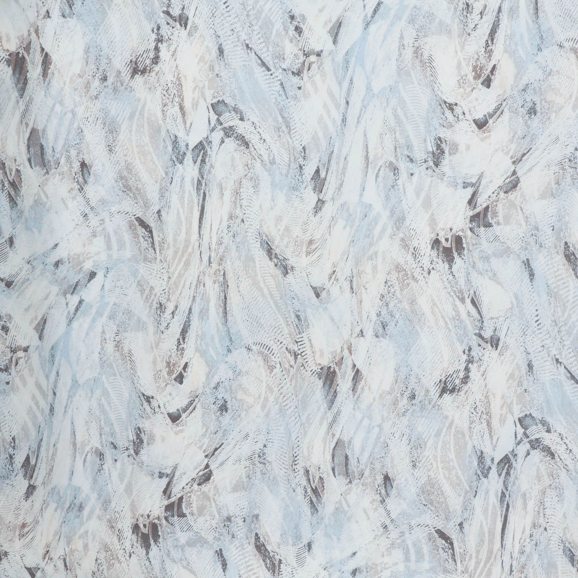 Polyester crêpe licht blauw print
