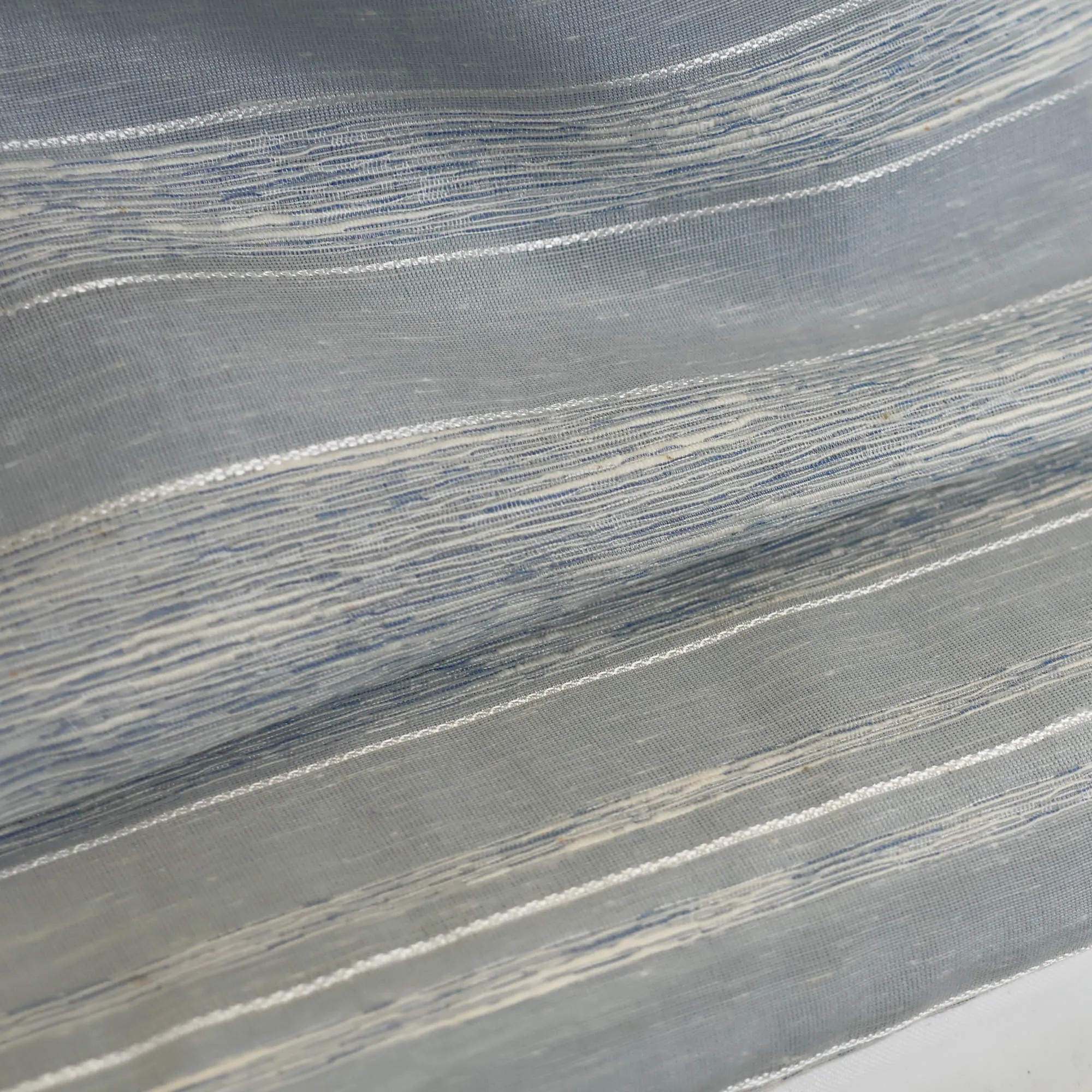 Polyester linnen jacquard lichtblauw