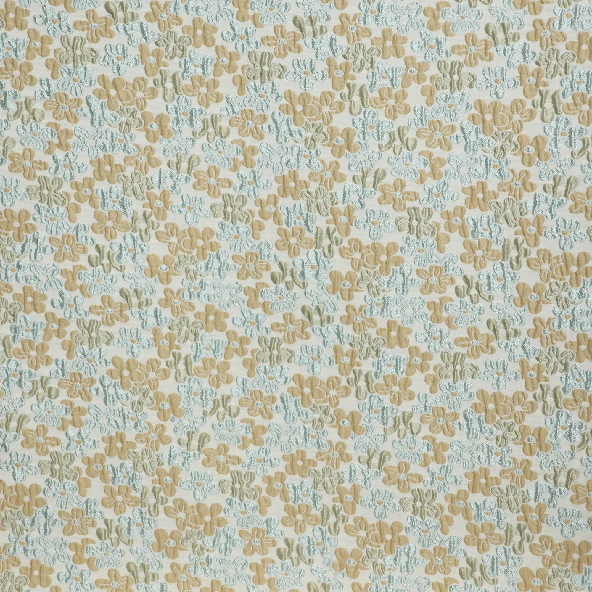 Jacquard beige met bloemen