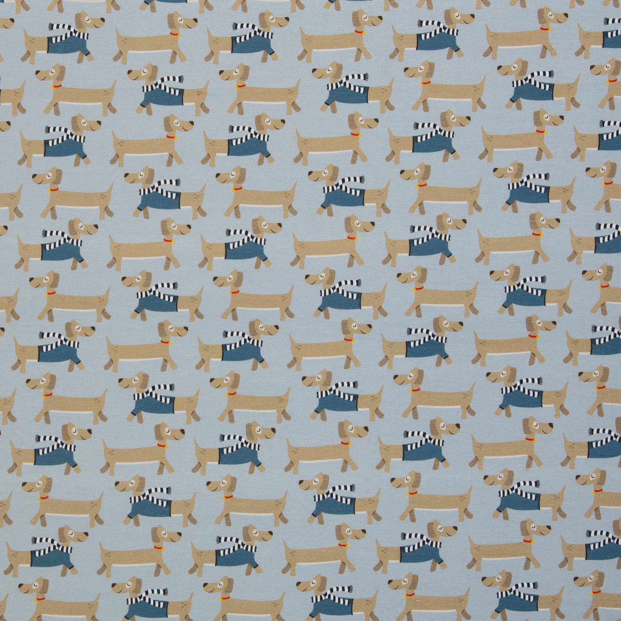 Tricot blauw met honden